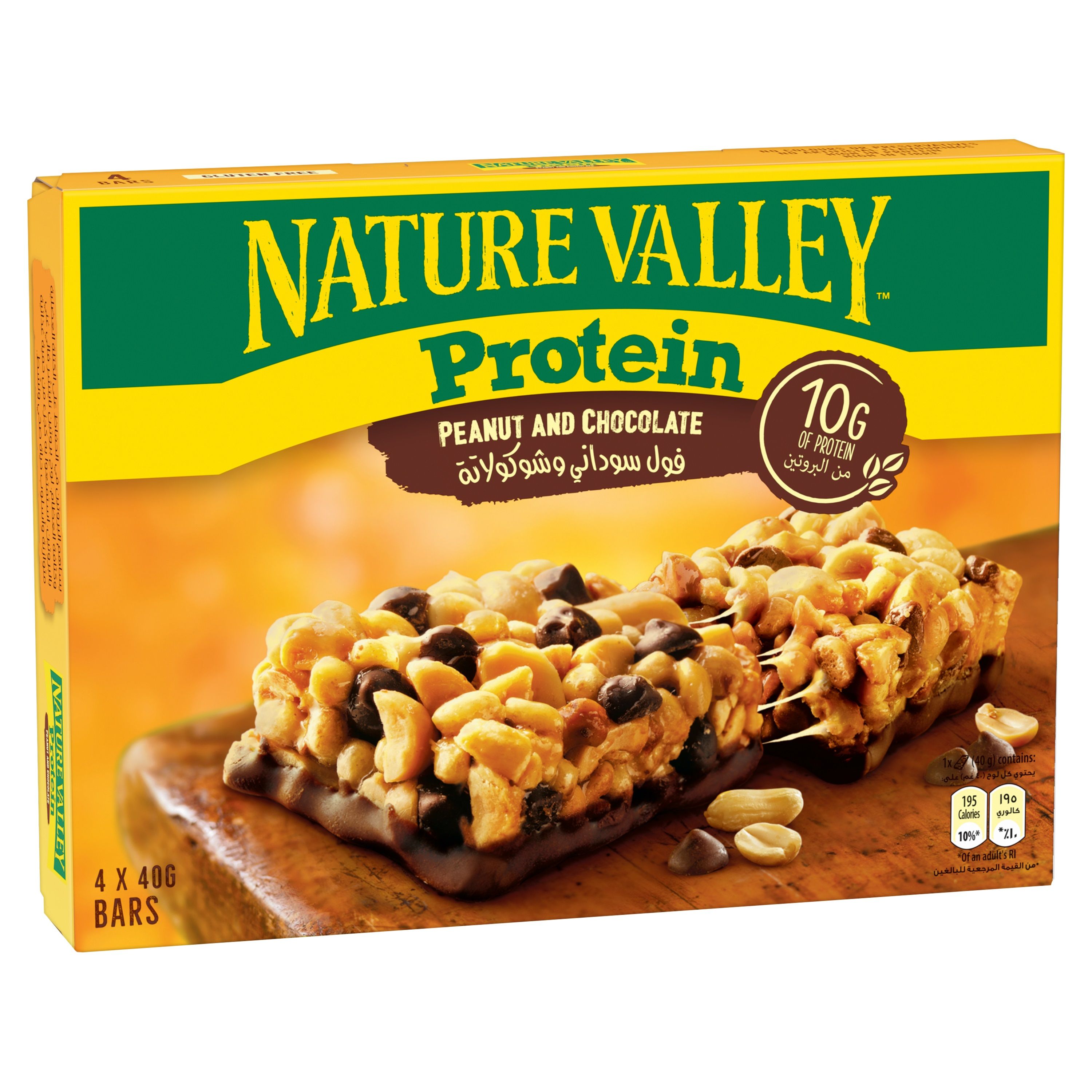 Nature Valley 10g Protein Bars with Peanut & Chocolate, 4x40g