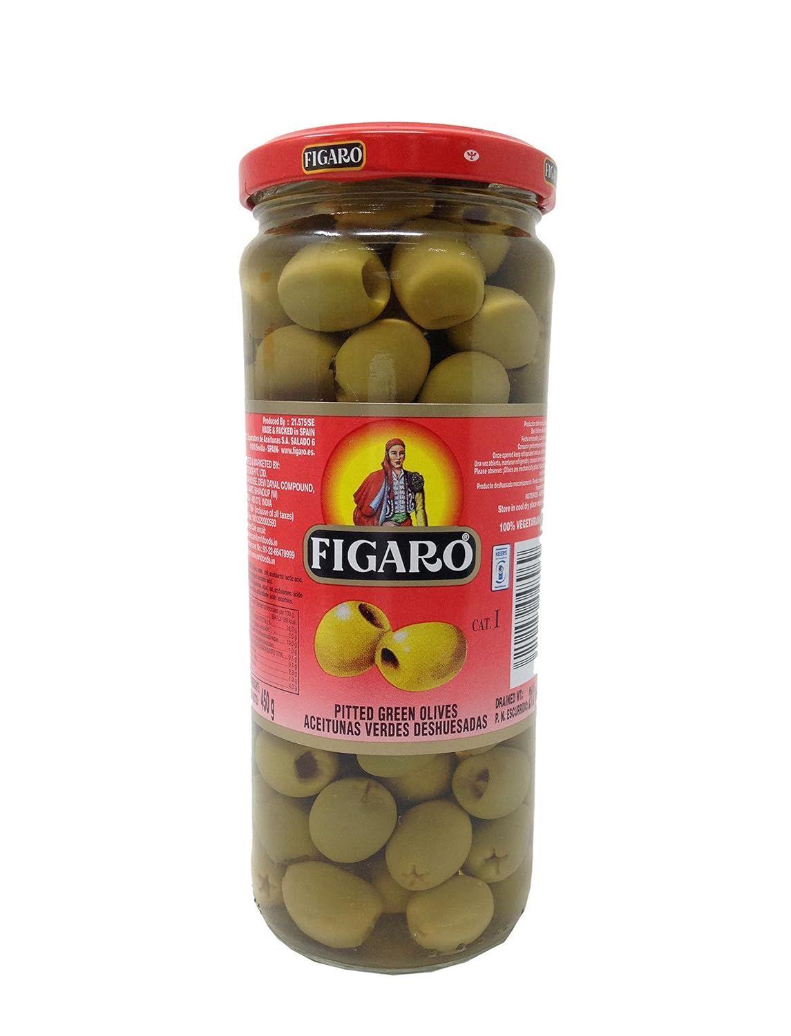 Figaro Pitted Green Olive, 454g