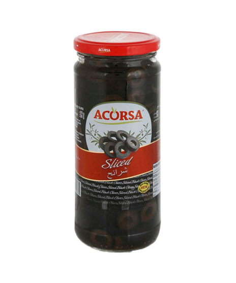 Acorsa Sliced Black Olives, 230g