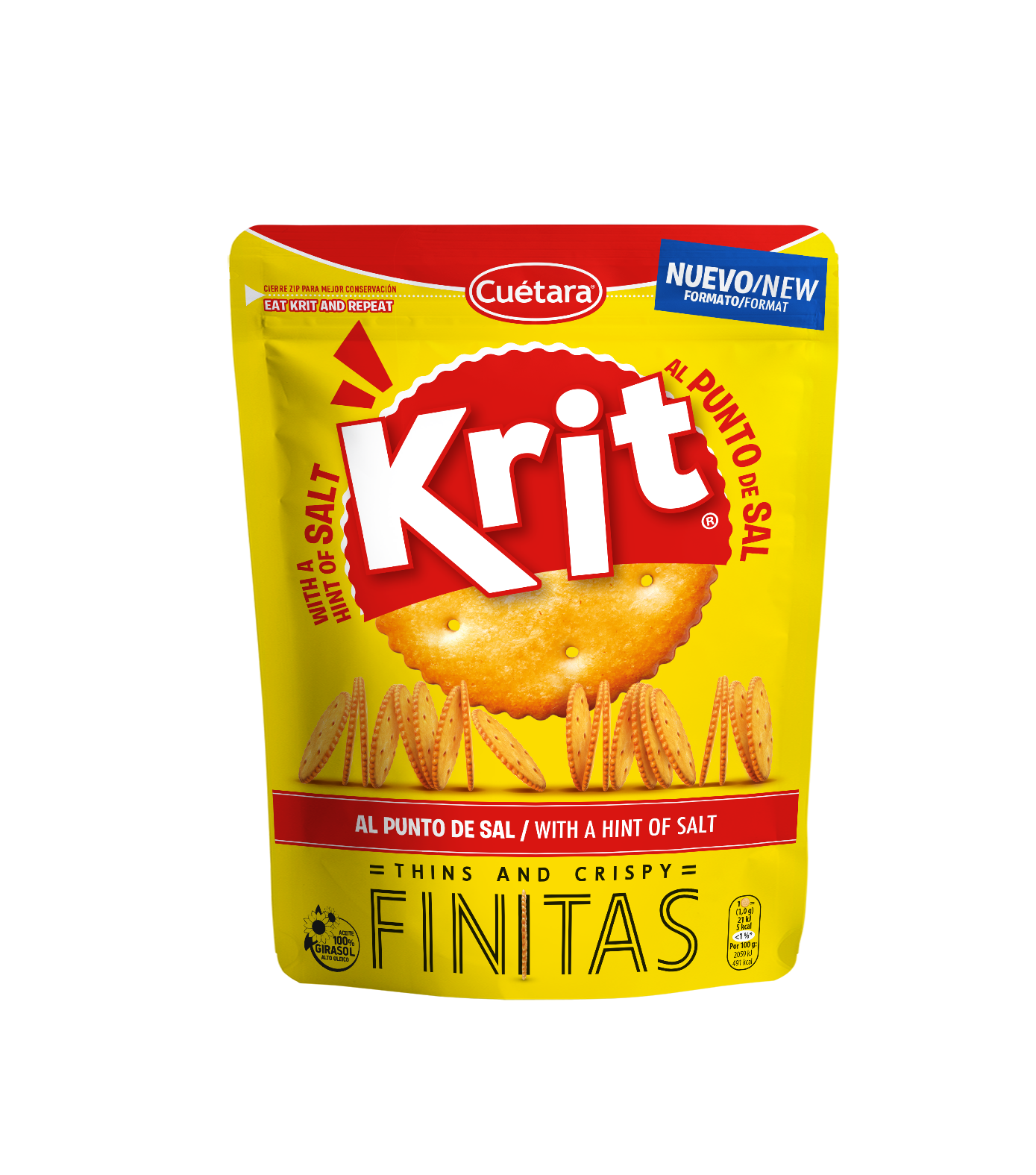 Krit Finitas Savoury Biscuits with A Hint of Salt, 150g
