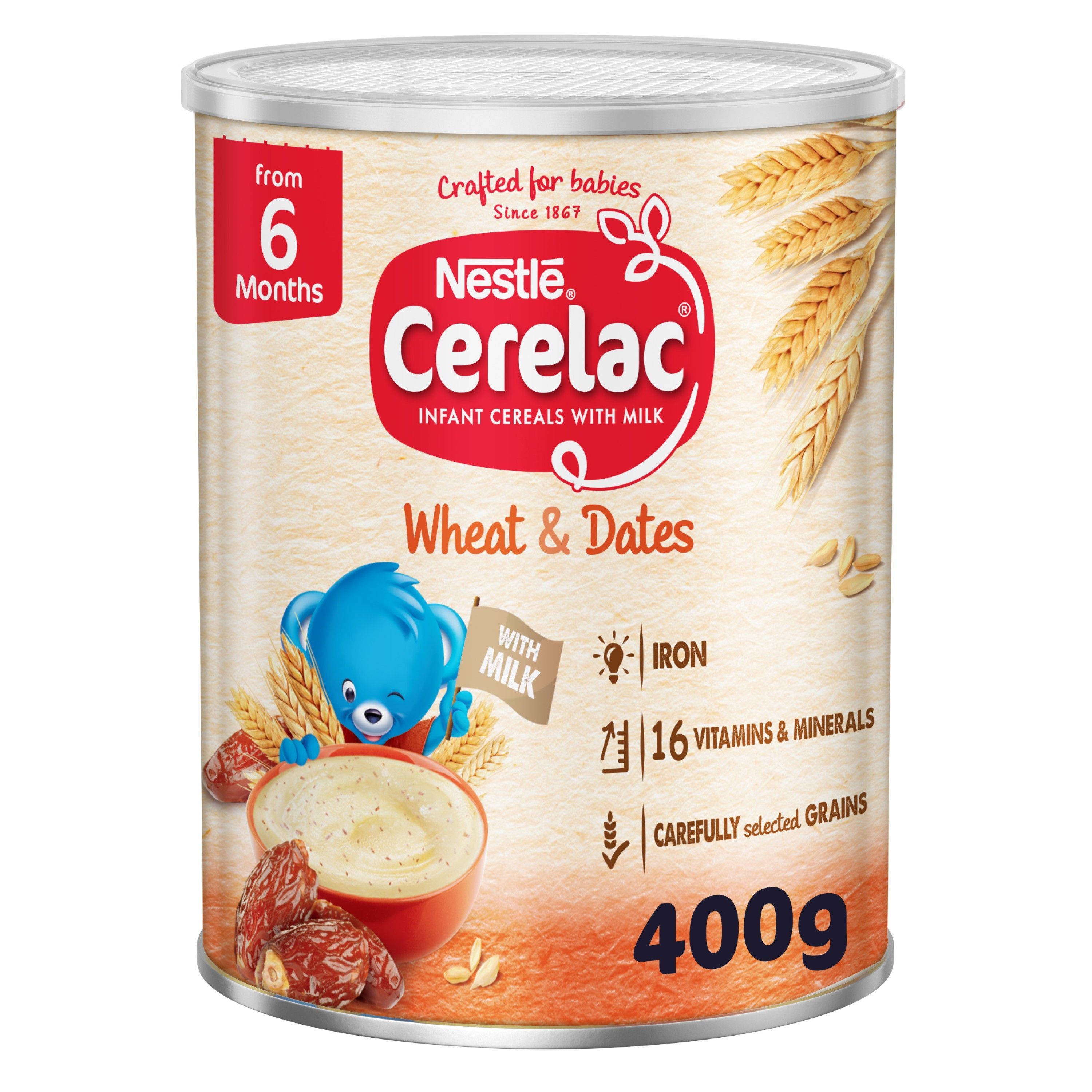 Nestle Cerelac Infant Cereal with Iron+ Wheat & Dates From 6 Months, 400g