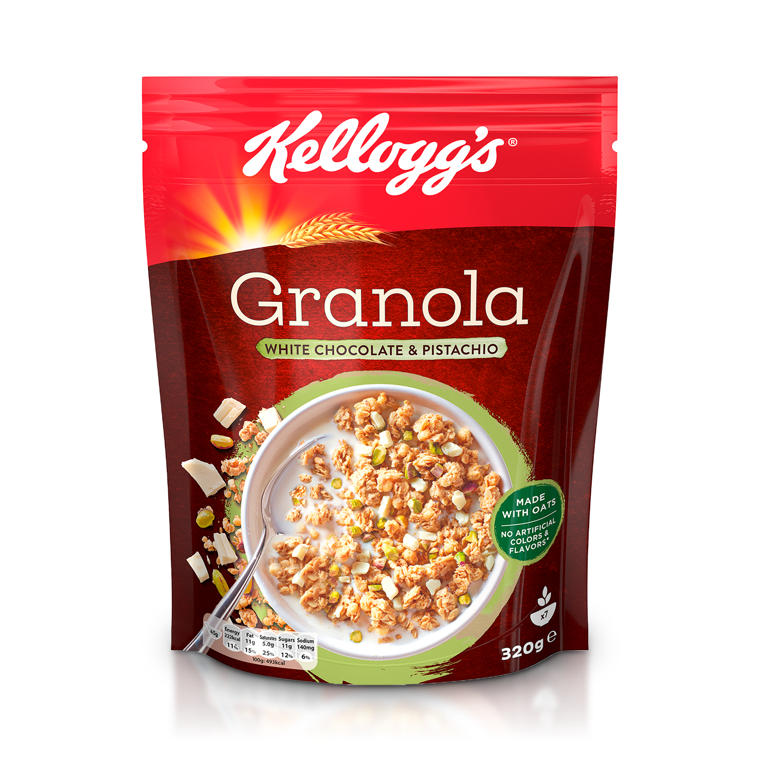 Kellogg's Granola White Chocolate with Pistachio, 320g