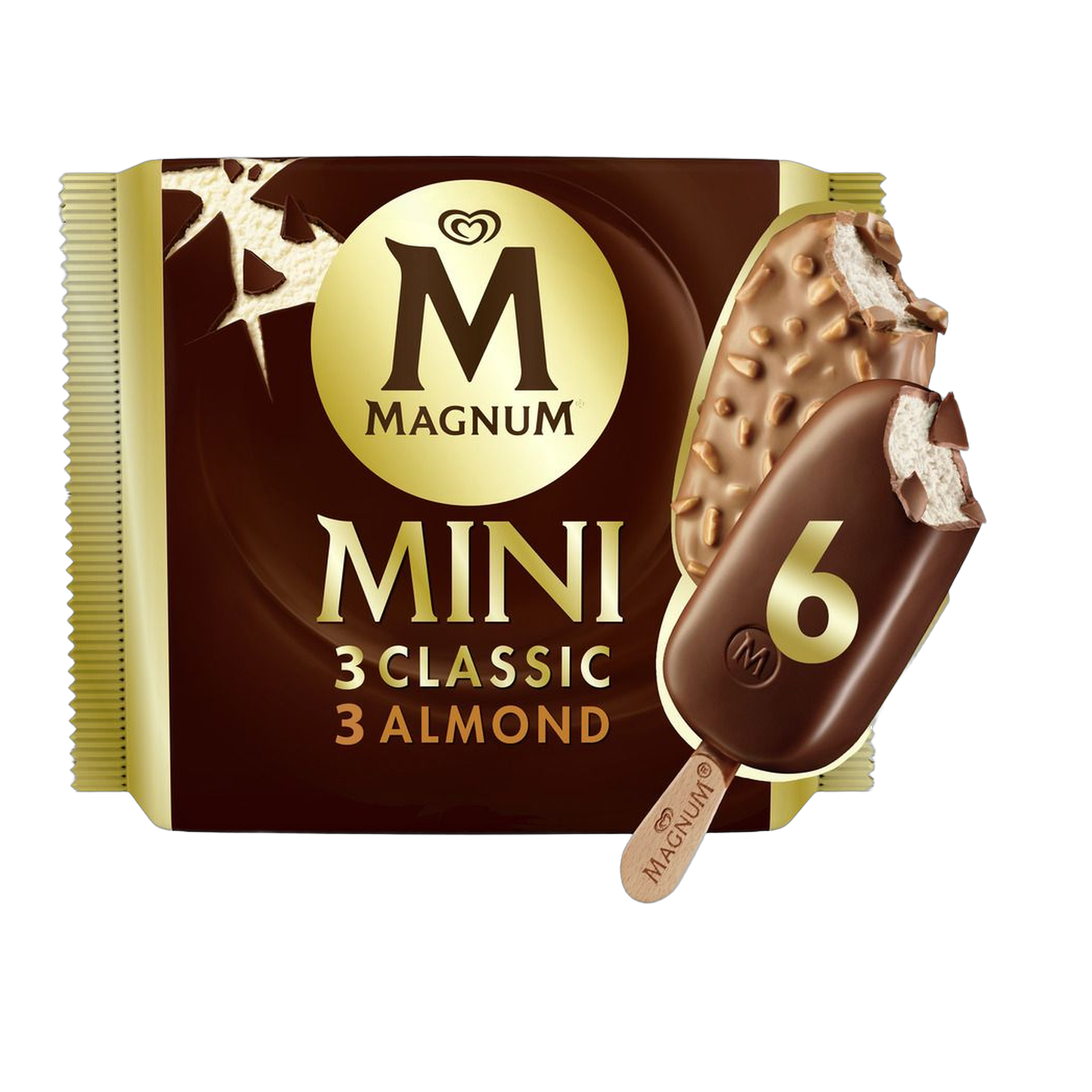 Magnum Mini Classic & Almond Ice Cream Stick, 6x55ml