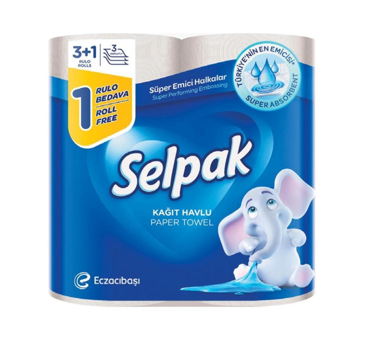 Selpak Kitchen Roll, 3 + 1 Rolls