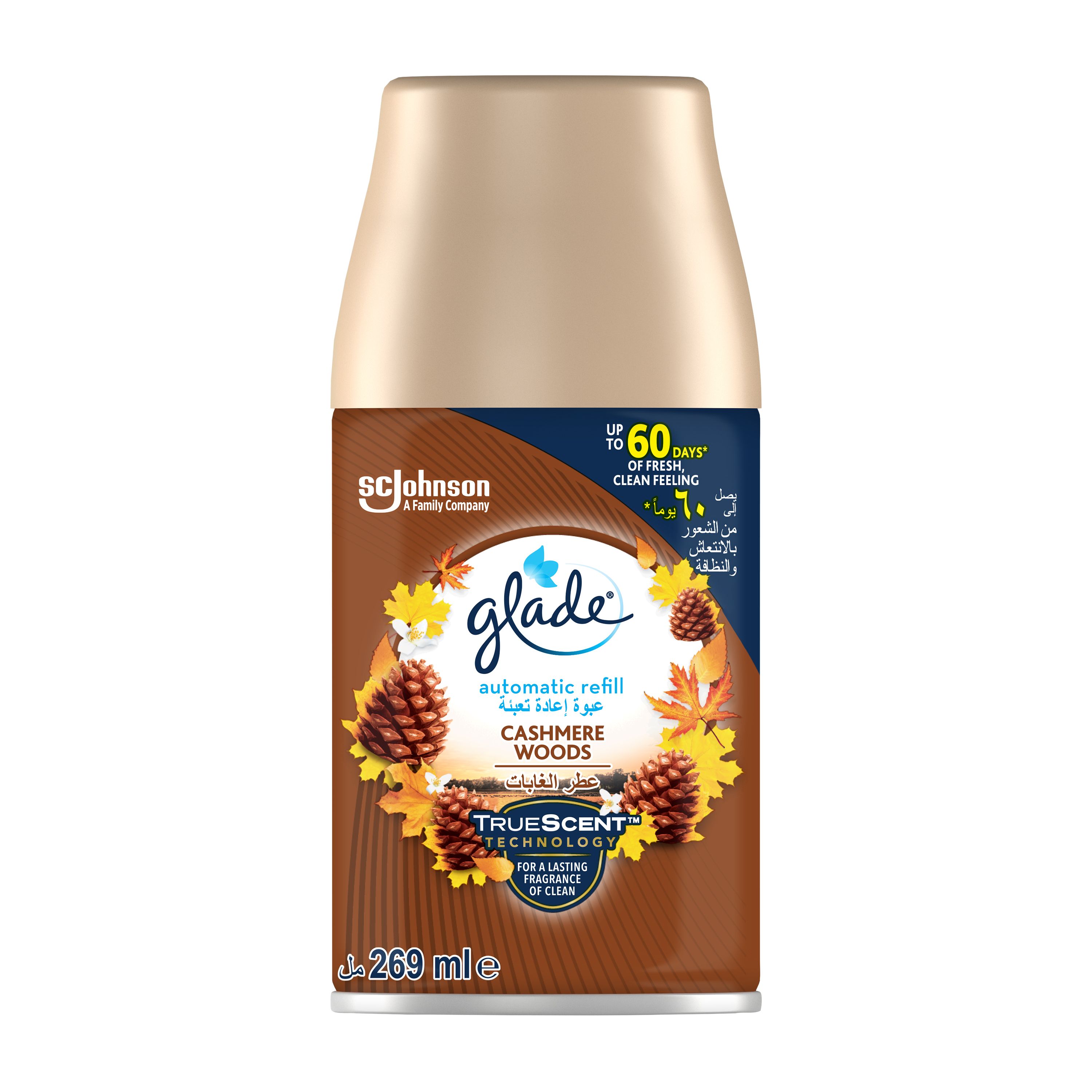 Glade Automatic Air Freshener Spray Refill Cashmere Woods, 269ml