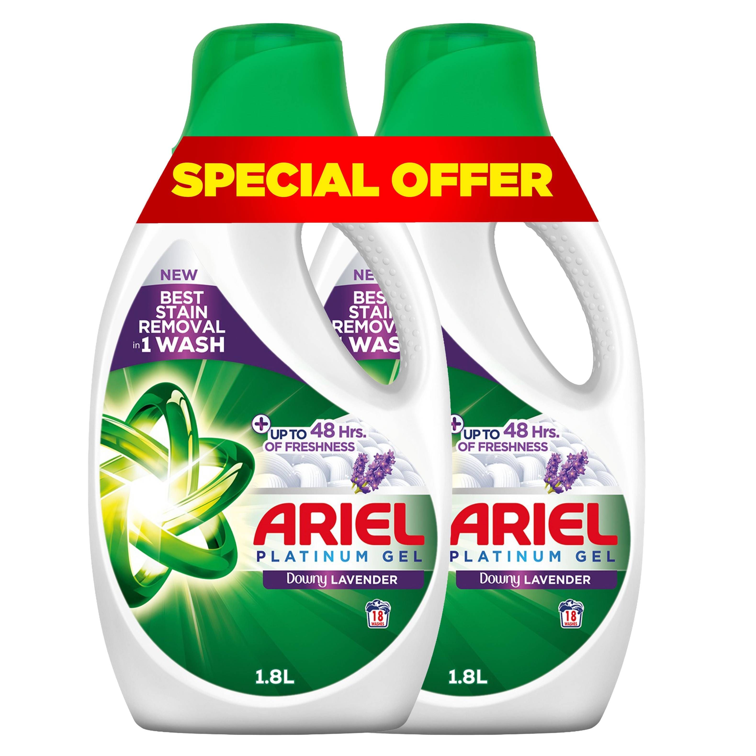Ariel Lavender Scent Automatic Liquid Gel, 2x1.8L