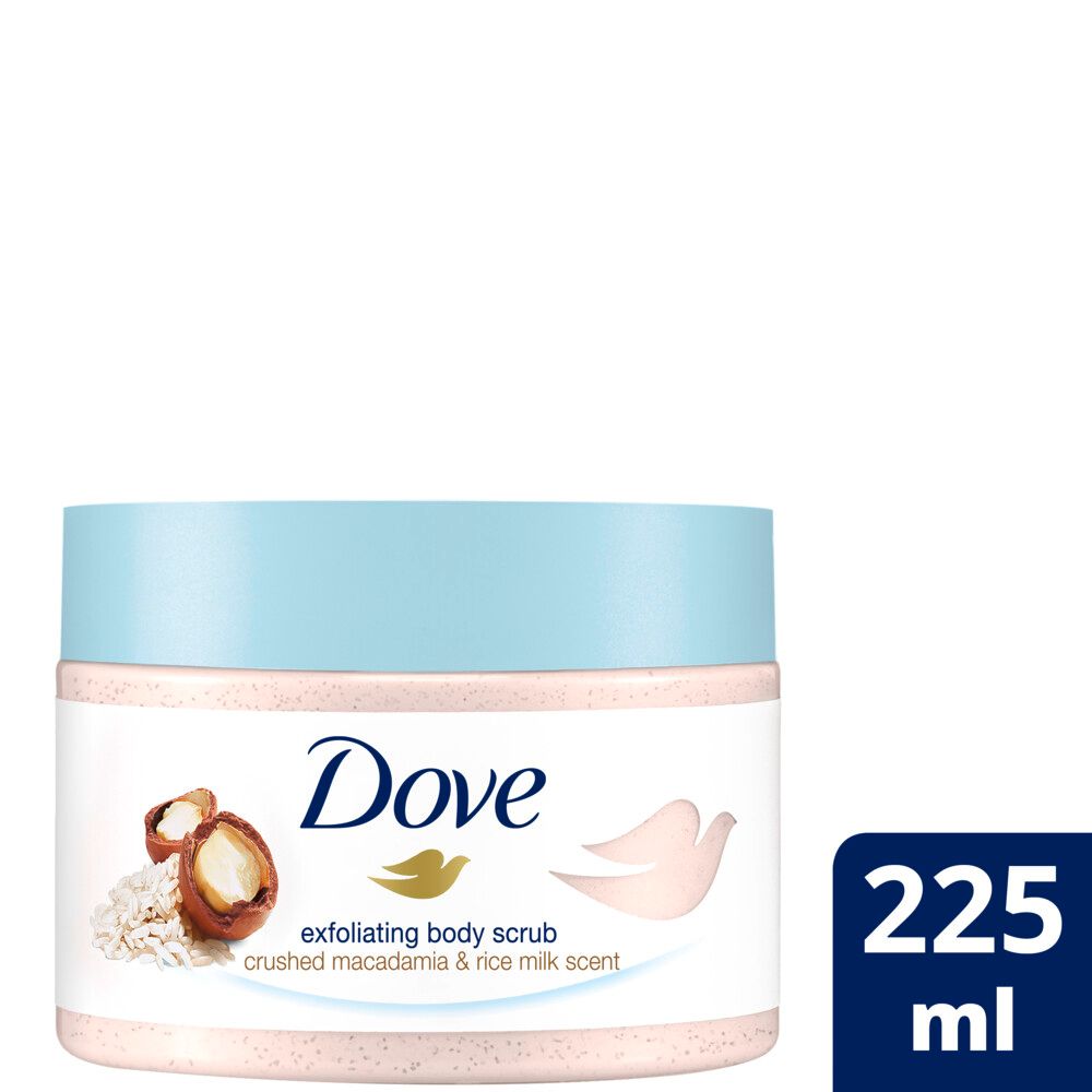Dove Crushed Macadamia and Rice Milk Exfoliating Body Scrub, 225ml
