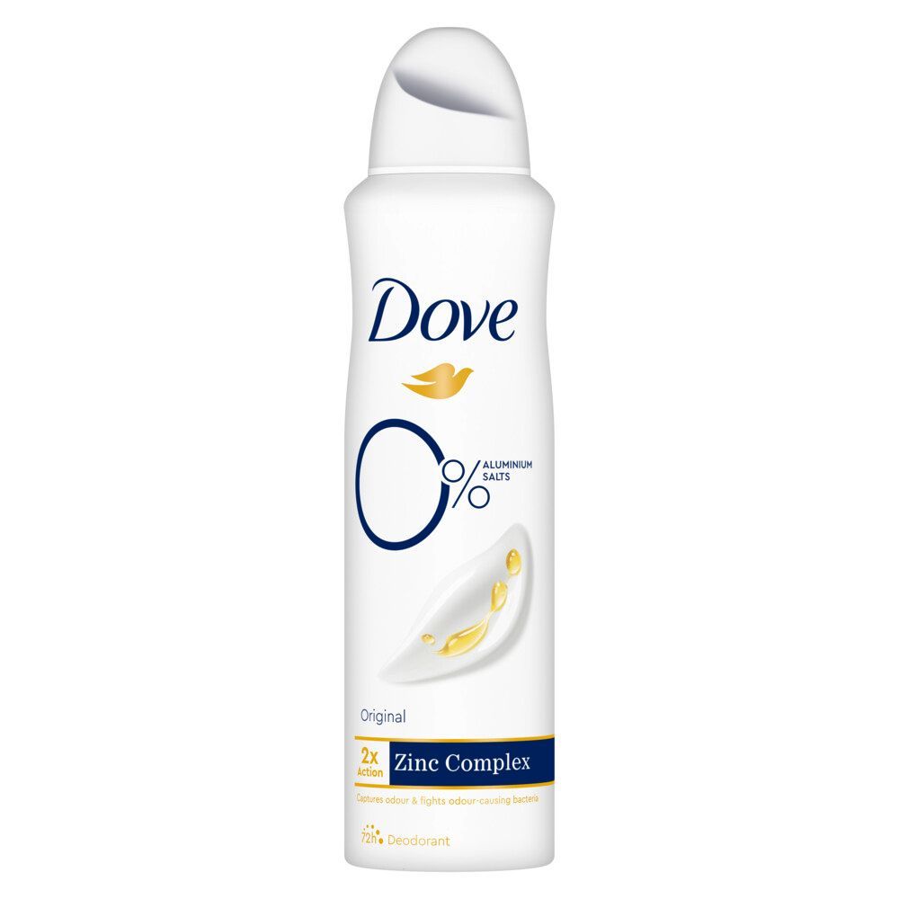 Dove Original 0% Aluminum Deodorant Spray for Women, 150ml
