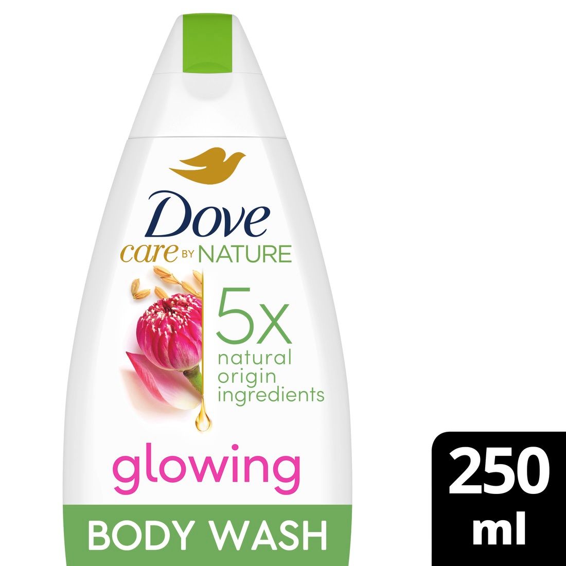 Dove Care by Nature Glowing Body Wash, with Lotus & Rice Water, 250ml