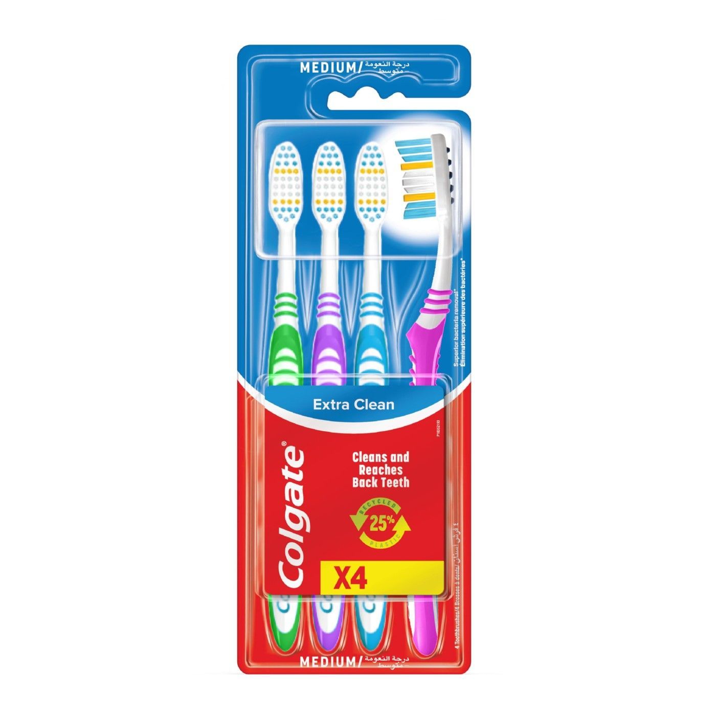 Colgate Extra Clean Medium Toothbrush Value Pack, 4 Pieces