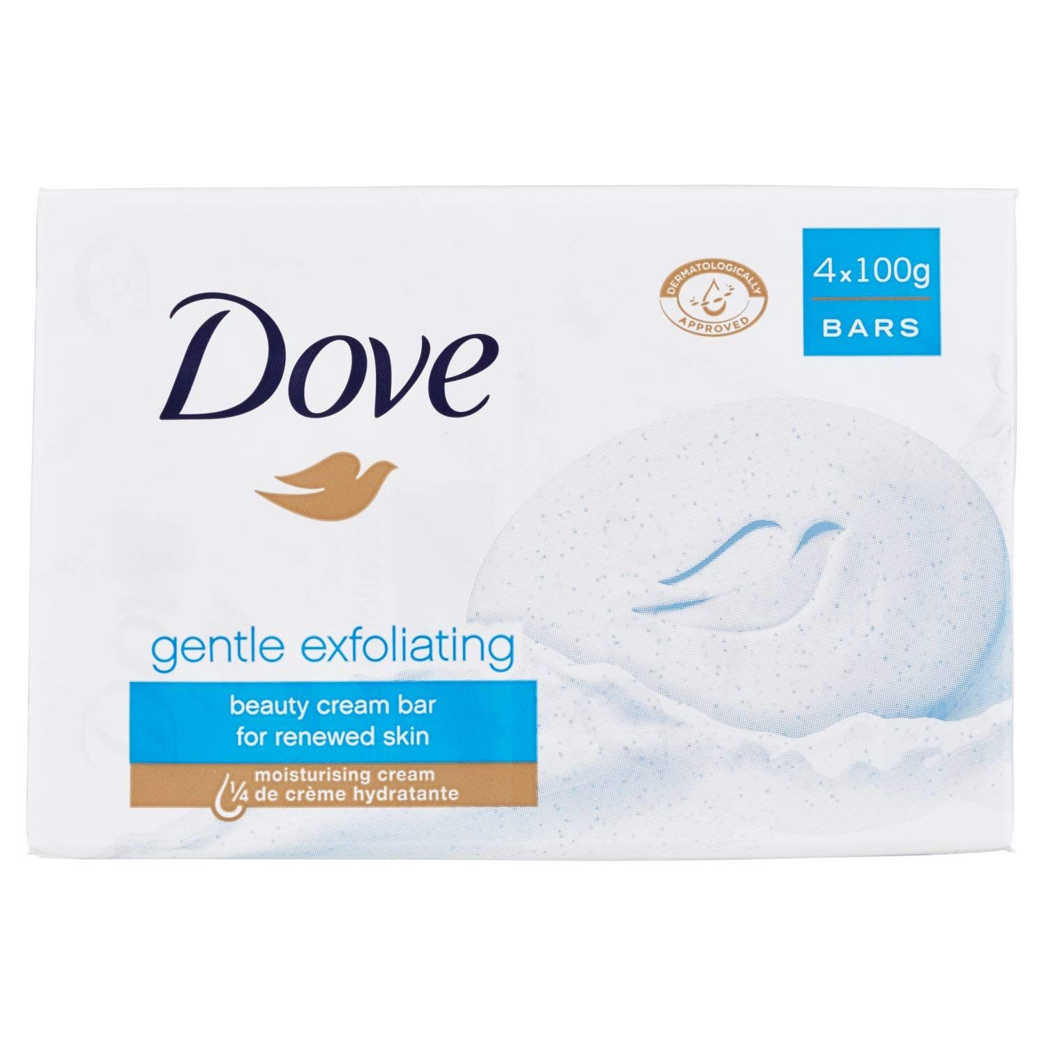 Dove Gentle Exfoliating Beauty Soap Bar, 4x90g