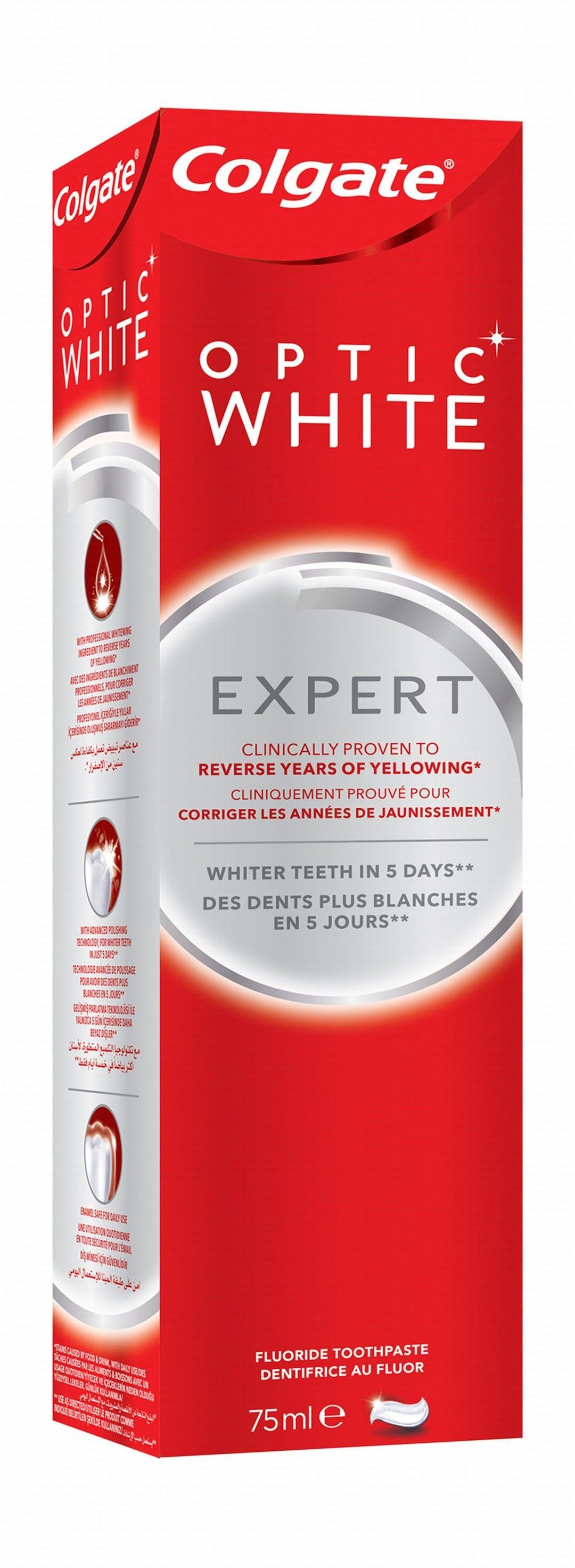 Colgate Optic White Expert Teeth Whitening Cool Mint Toothpaste, 75ml