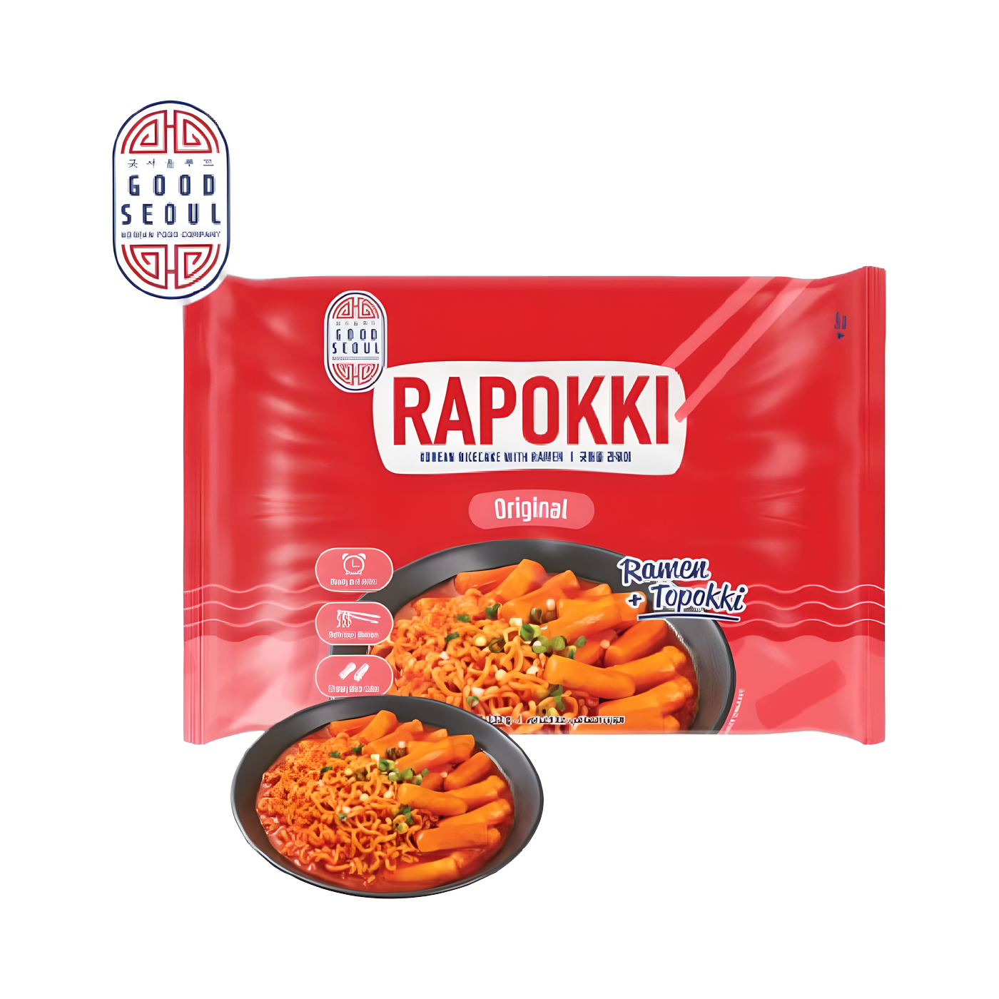 Rapokki Korean Rice Cake With Ramen Original, 132g