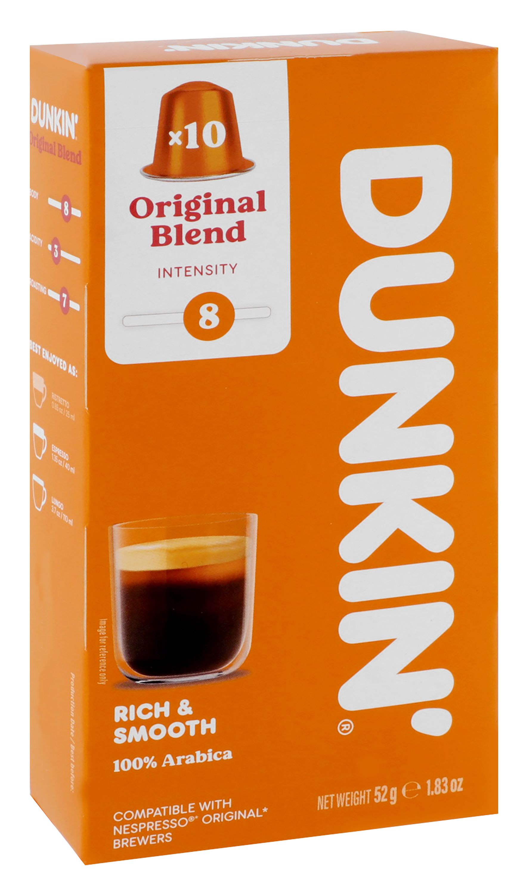 Dunkin' Original Blend Coffee Capsules, 52g