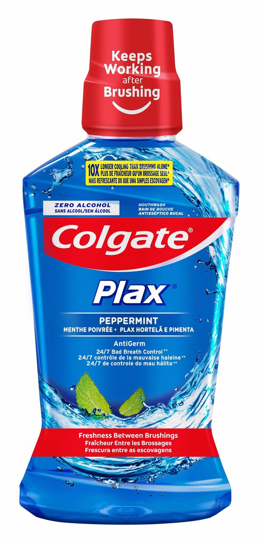 Colgate Plax Peppermint Blue 0% Alcohol Mouthwash, 500ml