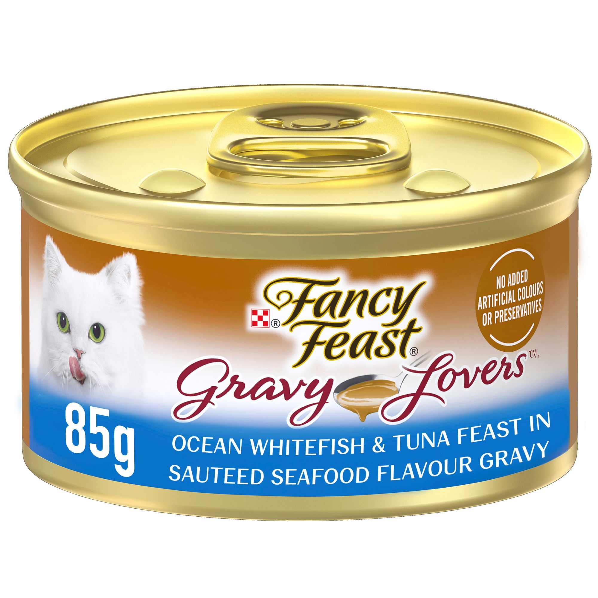 Purina Fancy Feast Gravy Lovers Ocean Whitefish & Tuna Feast In Sauteed Seafood Gravy Gourmet Cat Wet Food, 85g