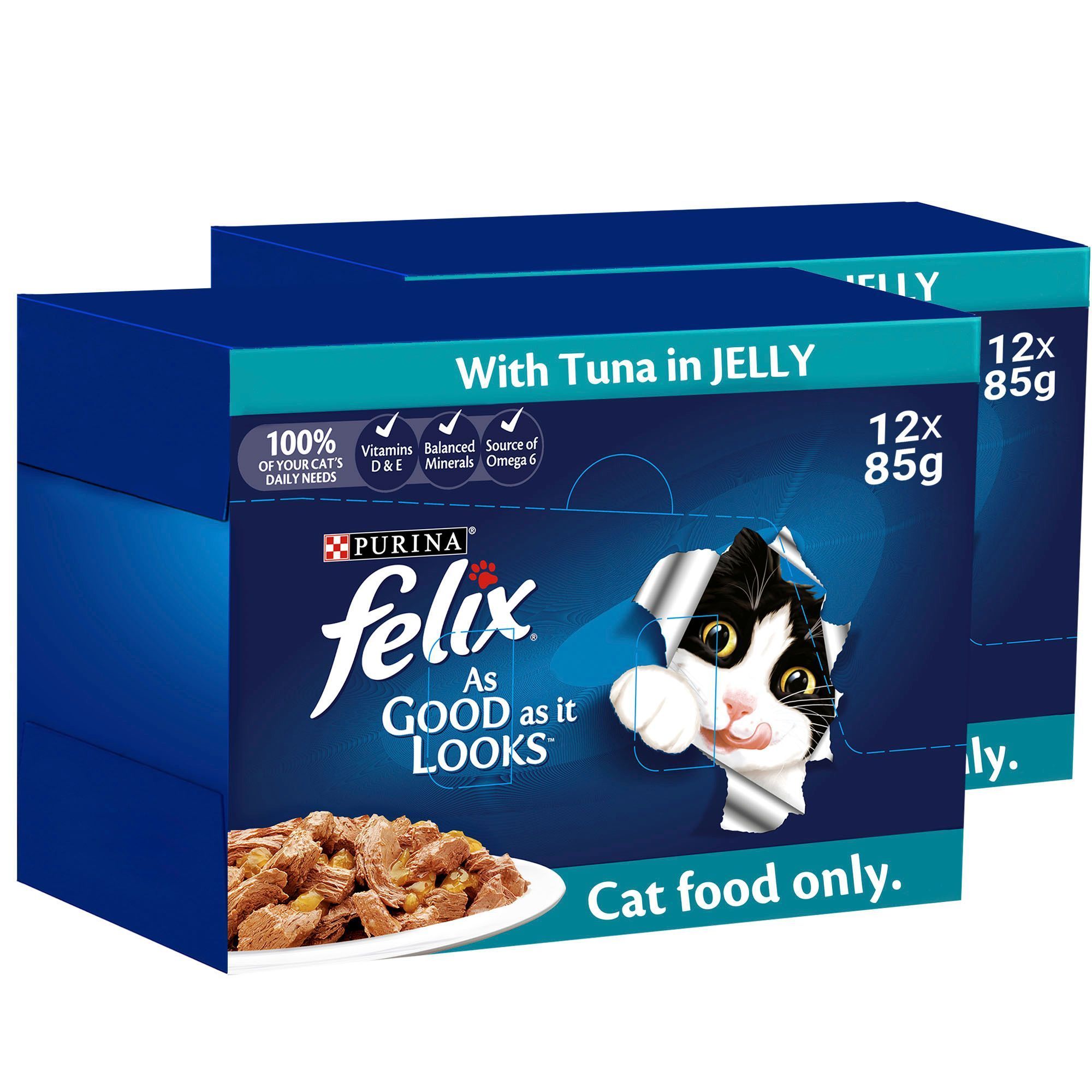 Purina Felix Adult Cat Food with Tuna In Jelly, 12x85g