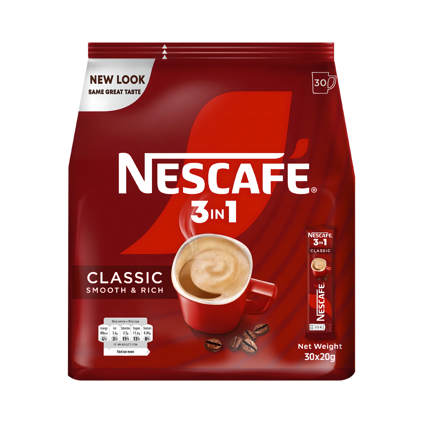 Nescafe 3 in 1 Classic Coffee Mix, 30x20g