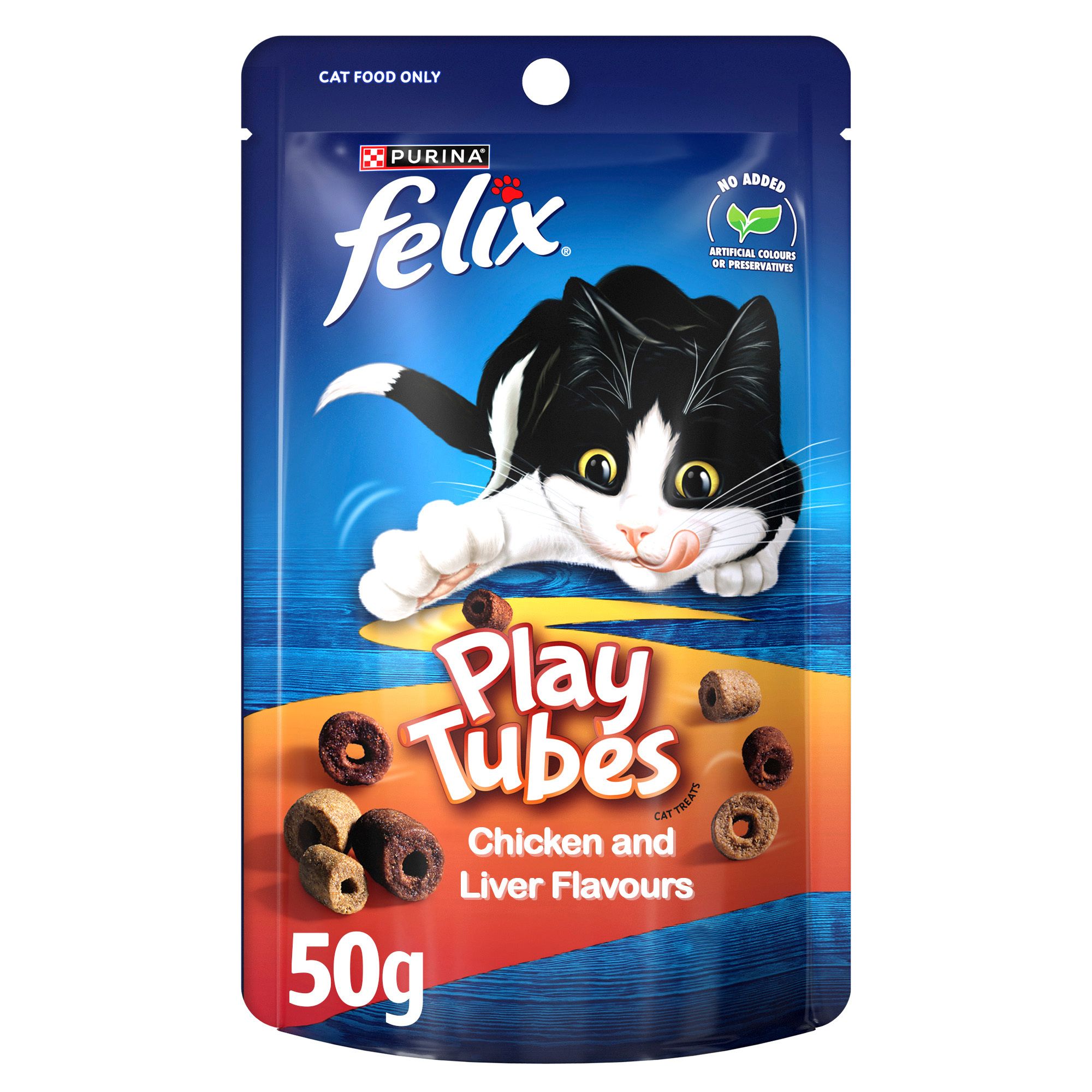Felix Play Tubes Chicken & Liver Cat Treats, 50g
