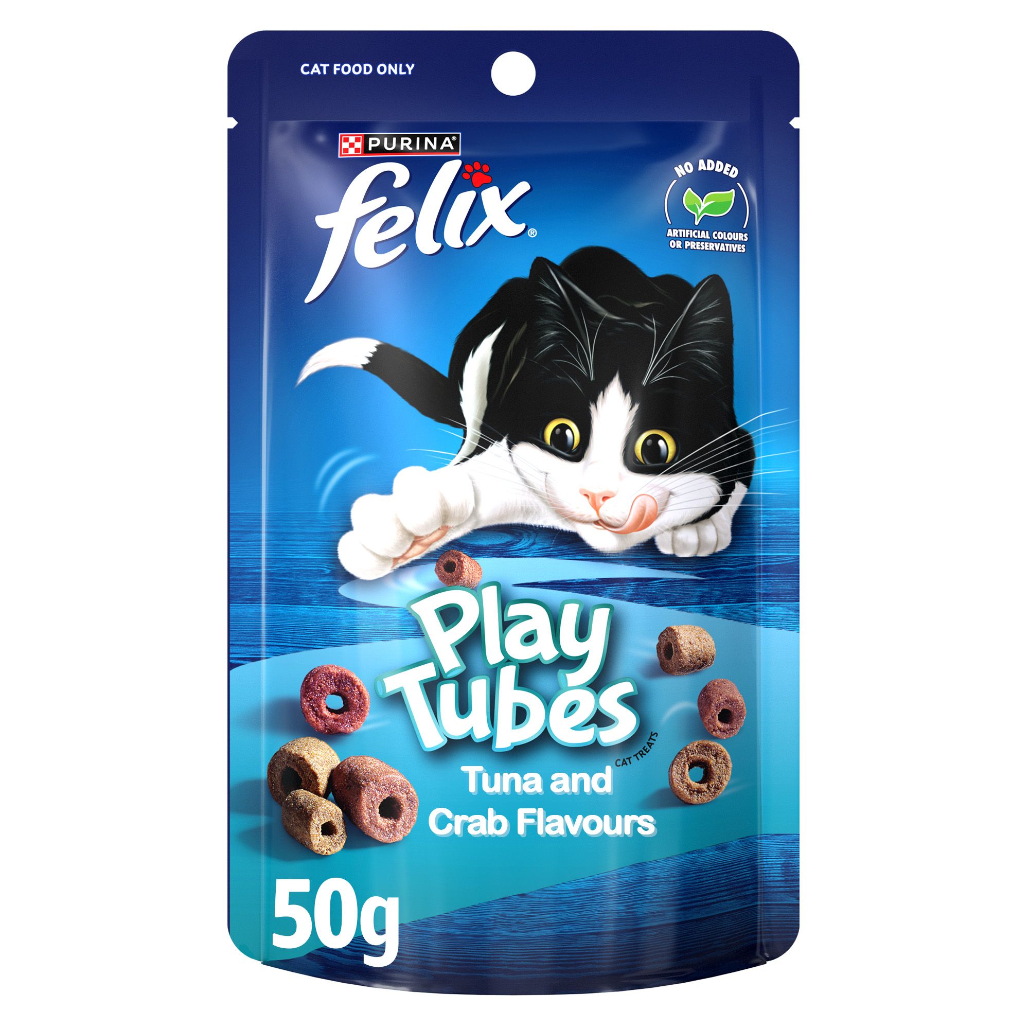 Felix Play Tubes Tuna & Crab Cat Treats, 50g