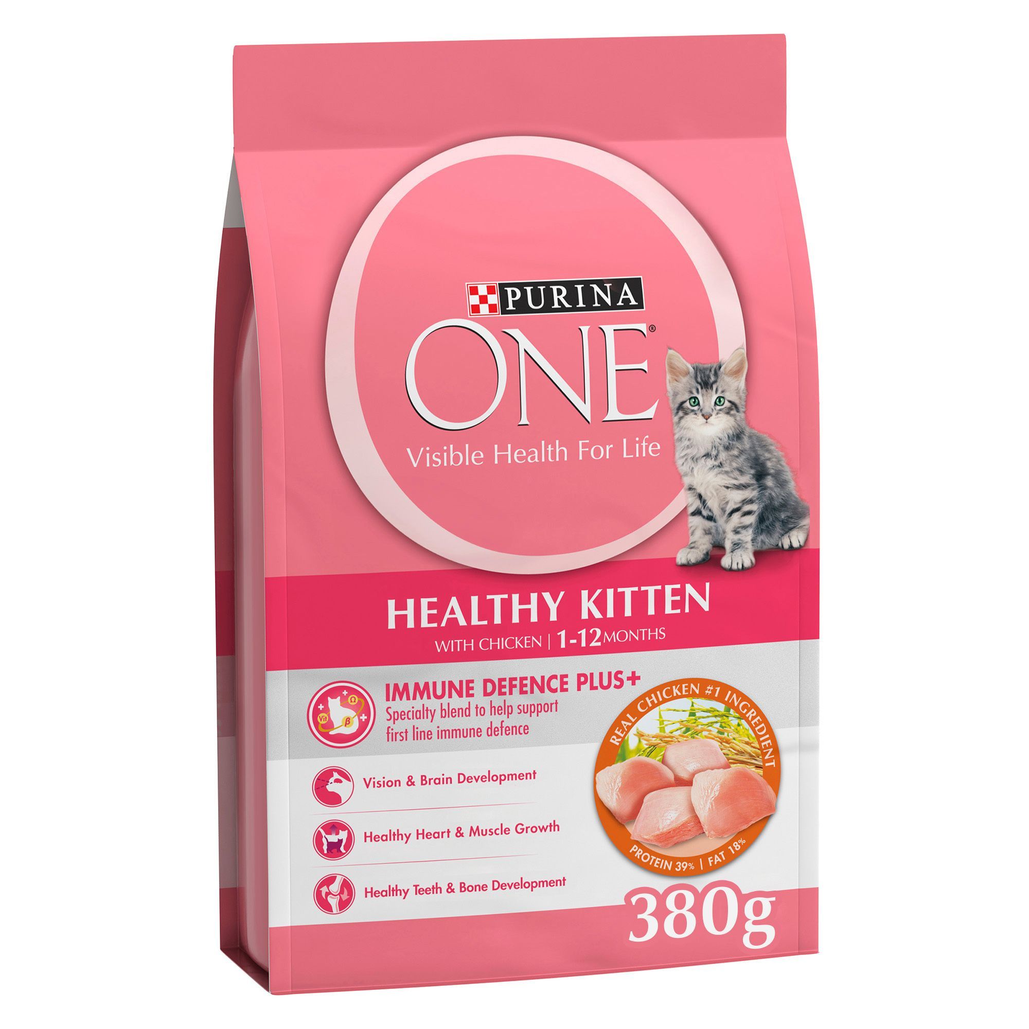 Purina One Active Kitten Food with Chicken, 380g
