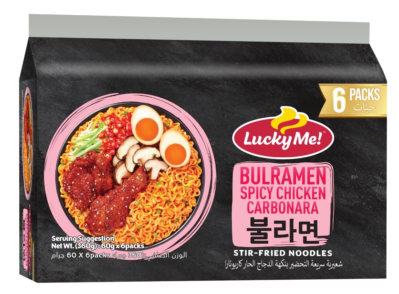 Lucky Me! Bulramen Spicy Chicken Carbonara, 6x60g