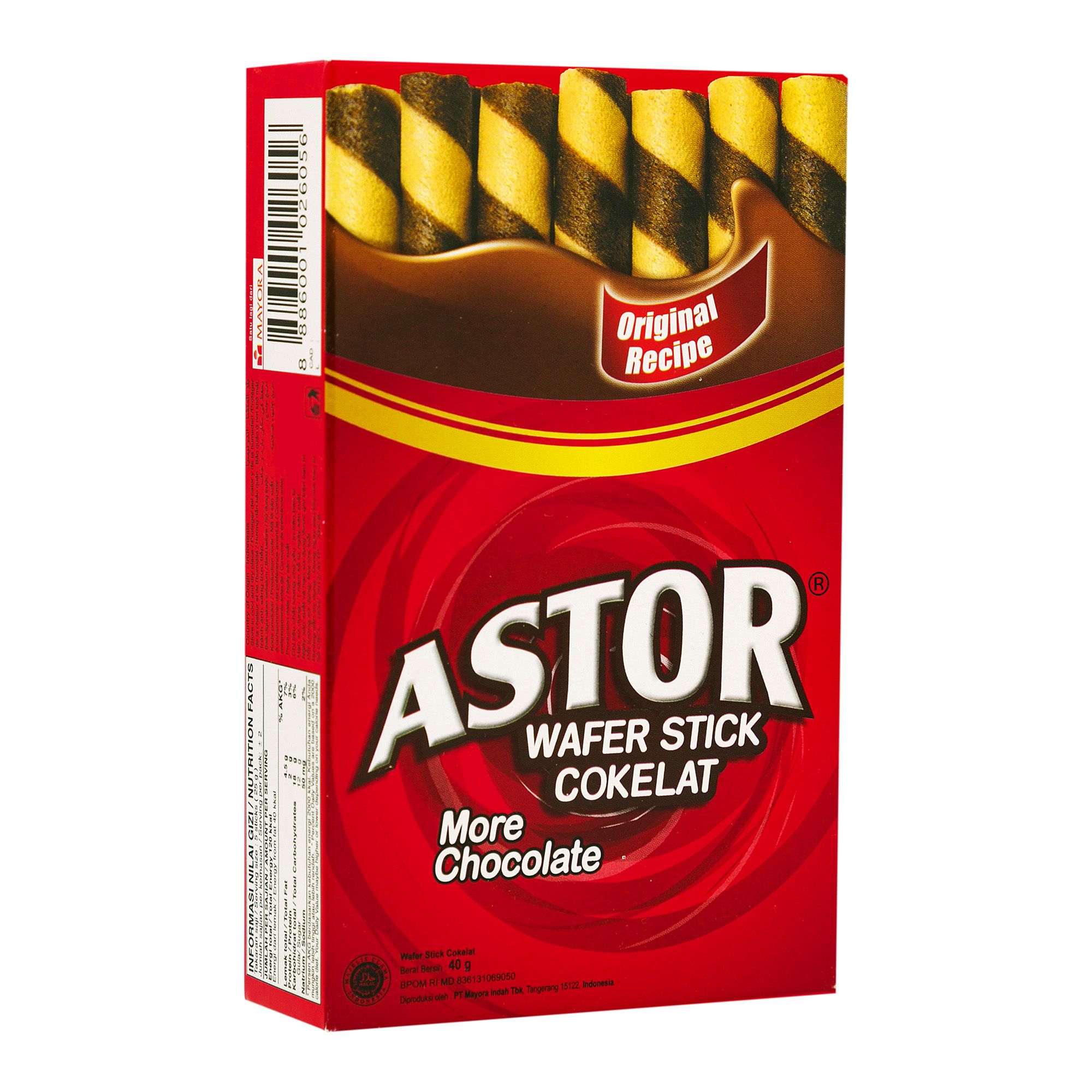 Astor Chocolate Wafer Stick Roll, 40g