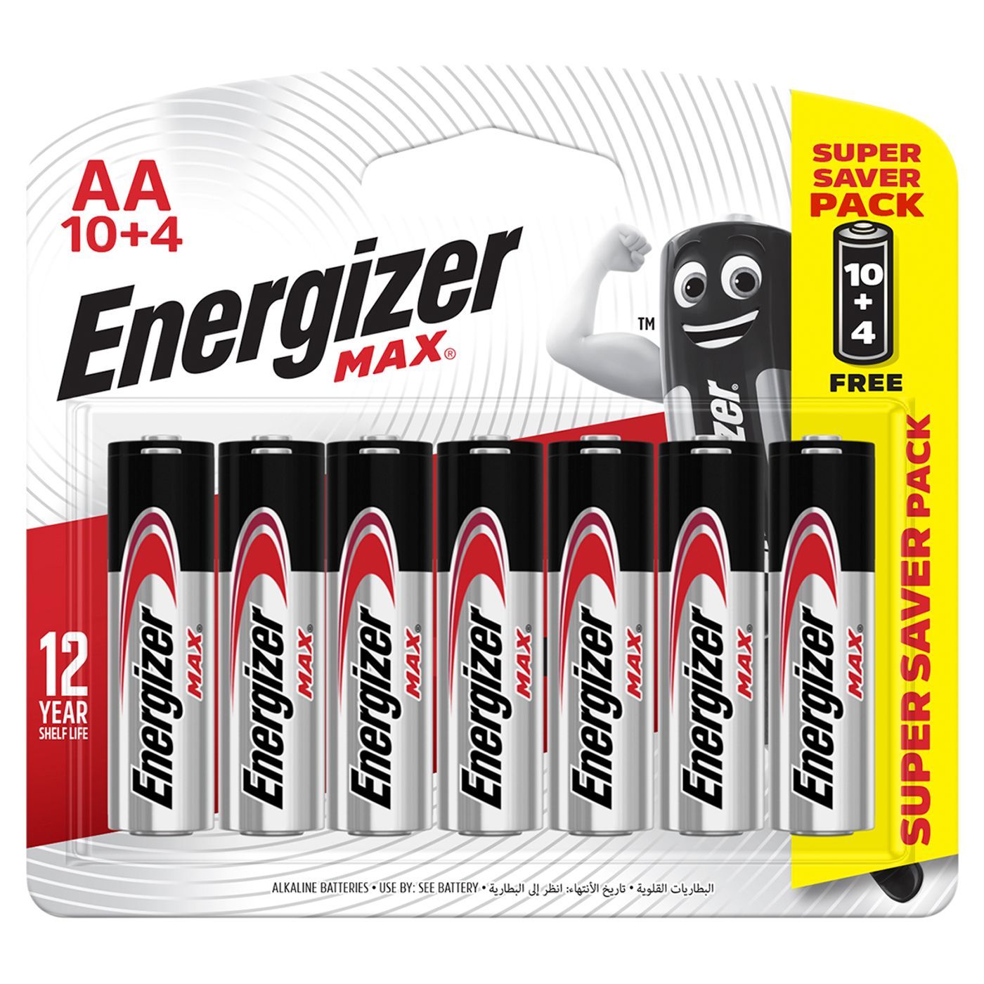 Energizer Max Alkaline AA Batteries, 14 Pieces