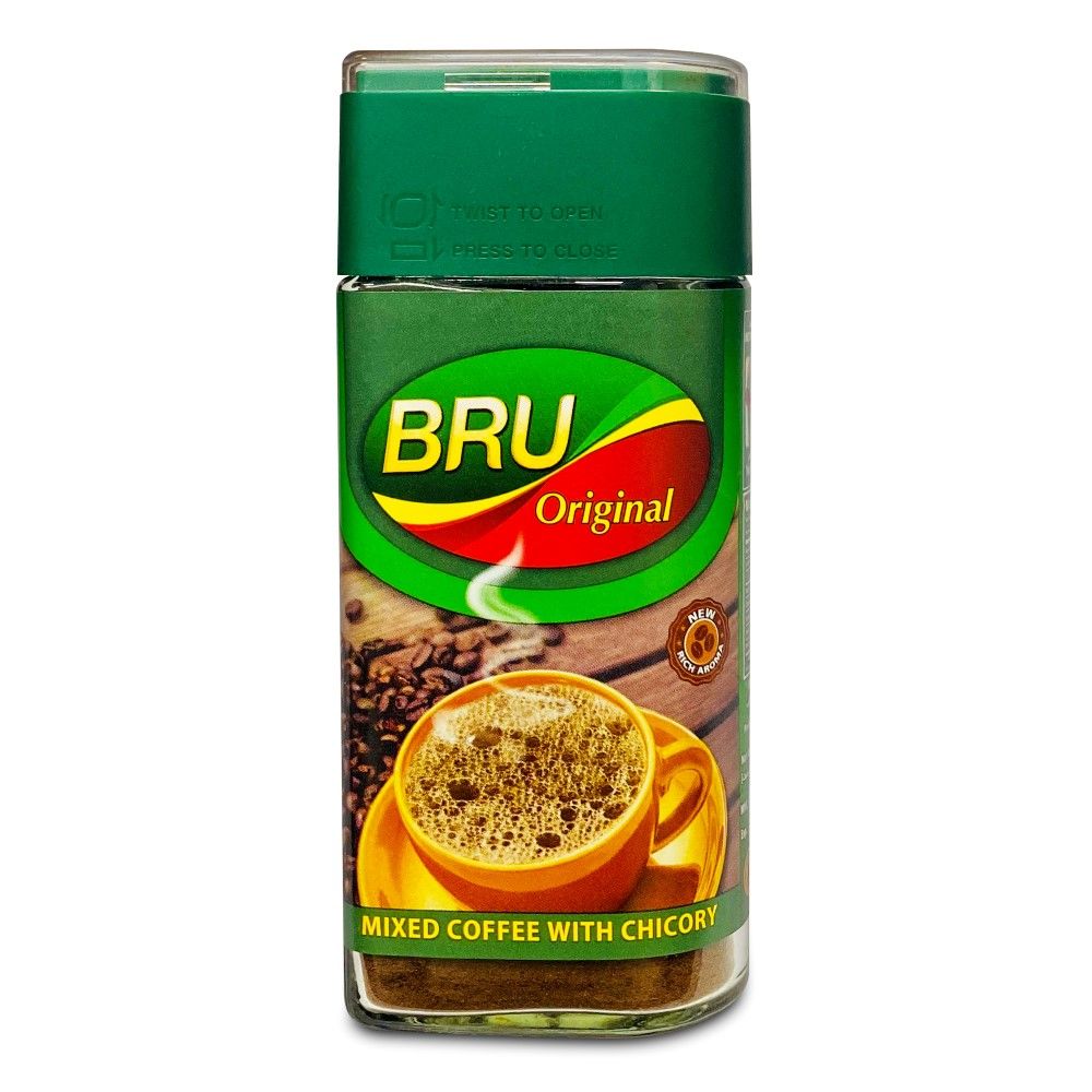 Bru Original Mixed Coffee with Chicory Glass Jar, 100g