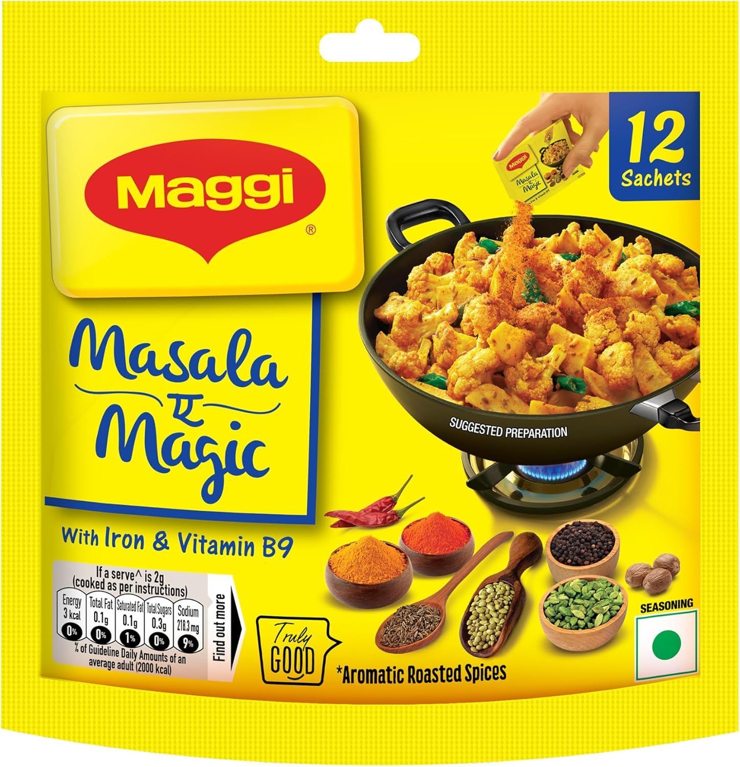 Maggi Masala-ae-Magic Powder Seasoning Sachets, 6g, Pack of 12