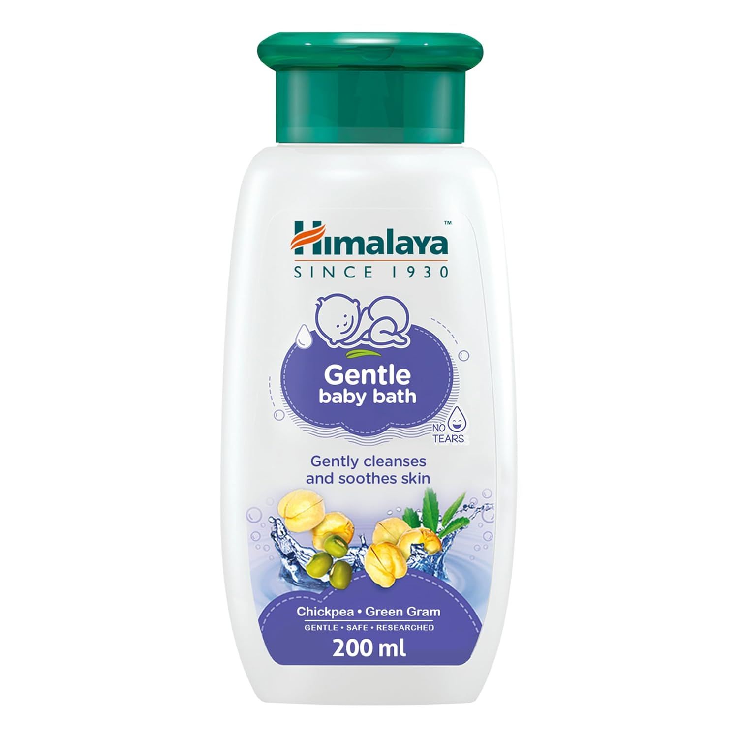 Himalaya Herbals Gentle Baby Bath with Chickpeas & Green Gram Extracts, 200ml