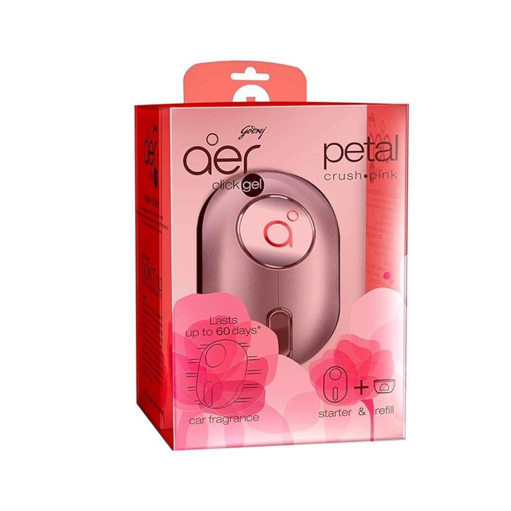 Godrej Aer Click Gel Petal Crush Pink Car Fragrance, 10g