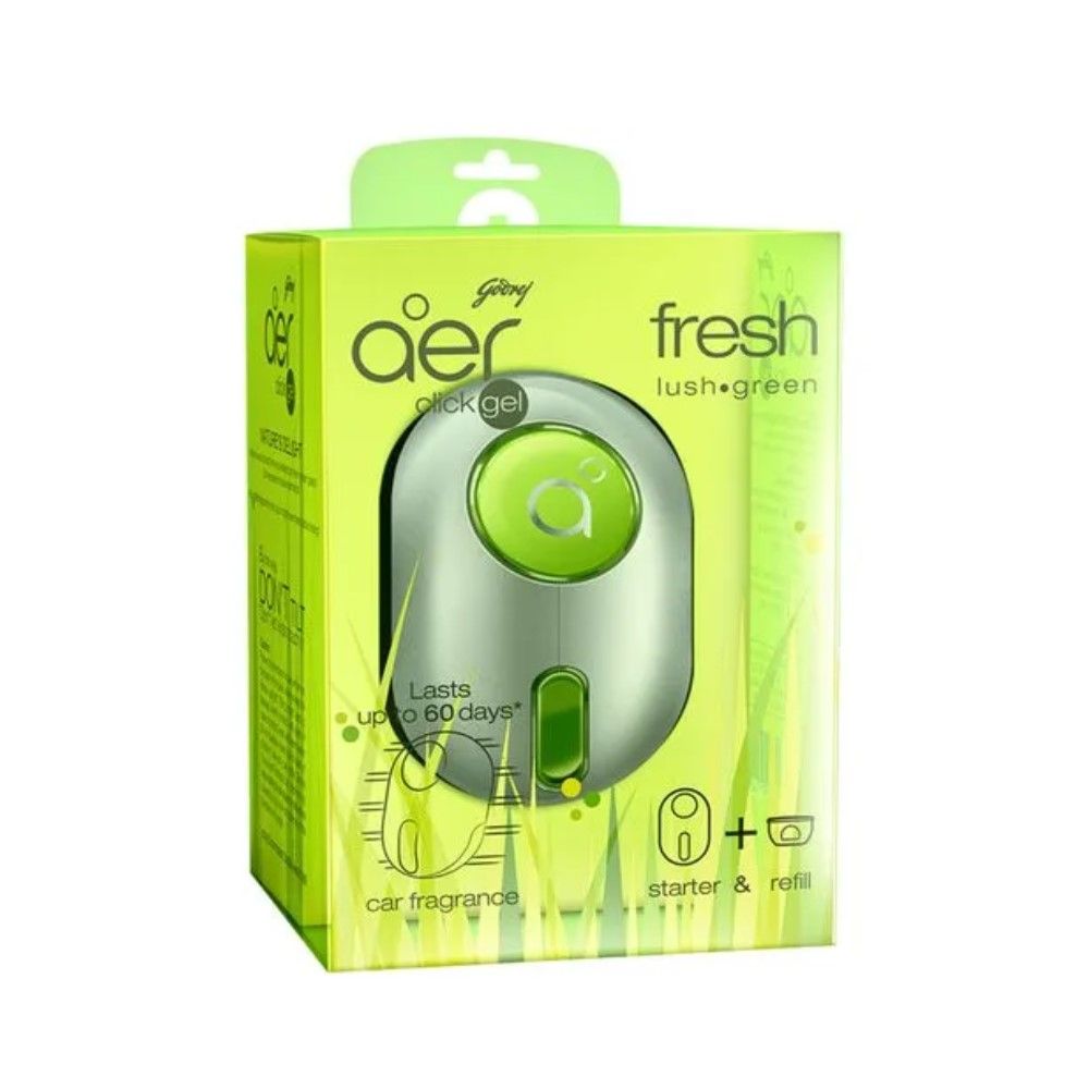 Godrej Aer Click Gel Cool Fresh Lush Green Car Fragrance, 10g