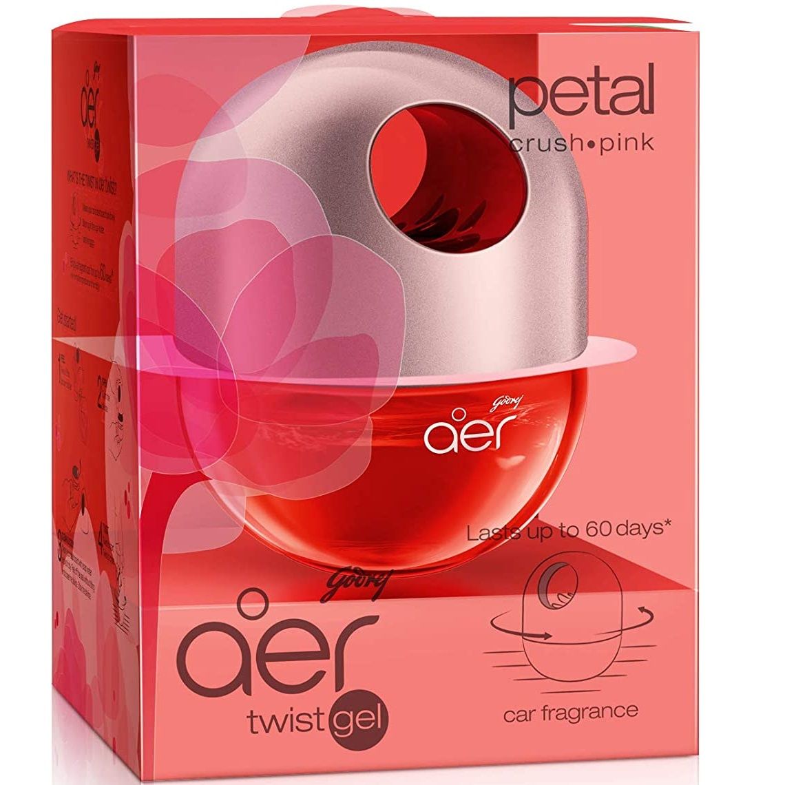 Godrej Aer Twist Car Air Freshner Petal Crush Pink 45 g
