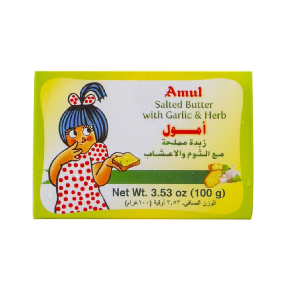 Amul Salted Butter with Garlic & Herb, 100g