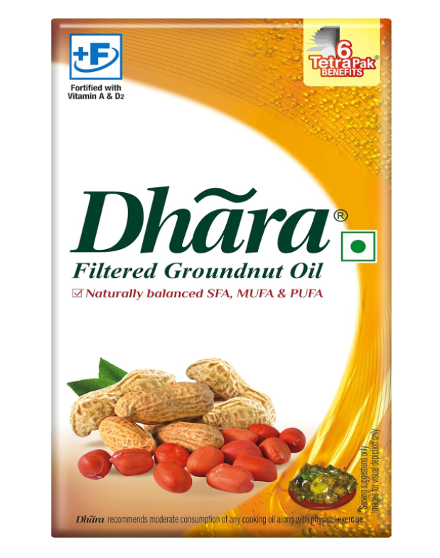 Dhara Groundnut Oil, 1L