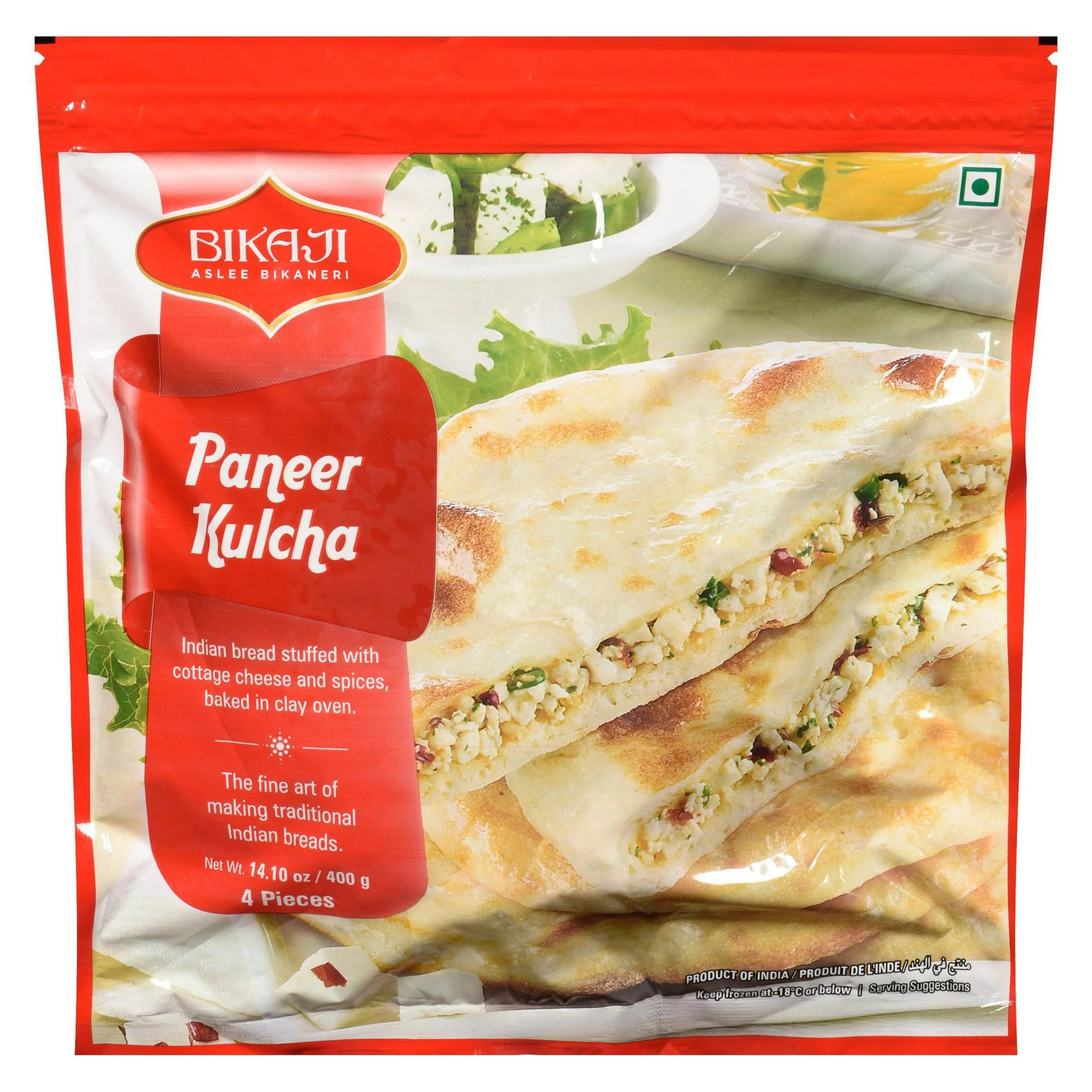Bikaji Paneer Kulcha 4 Pieces, 400g