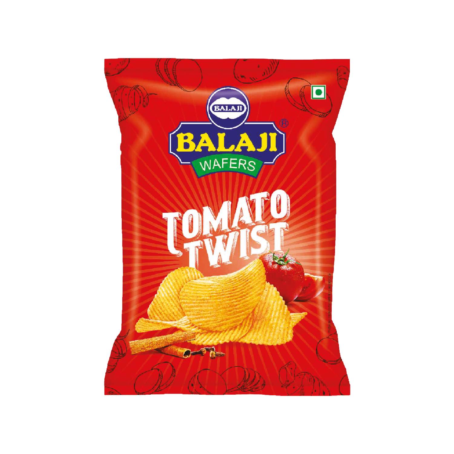 Balaji Potato Wafers - Tomato Twist, India, 135g