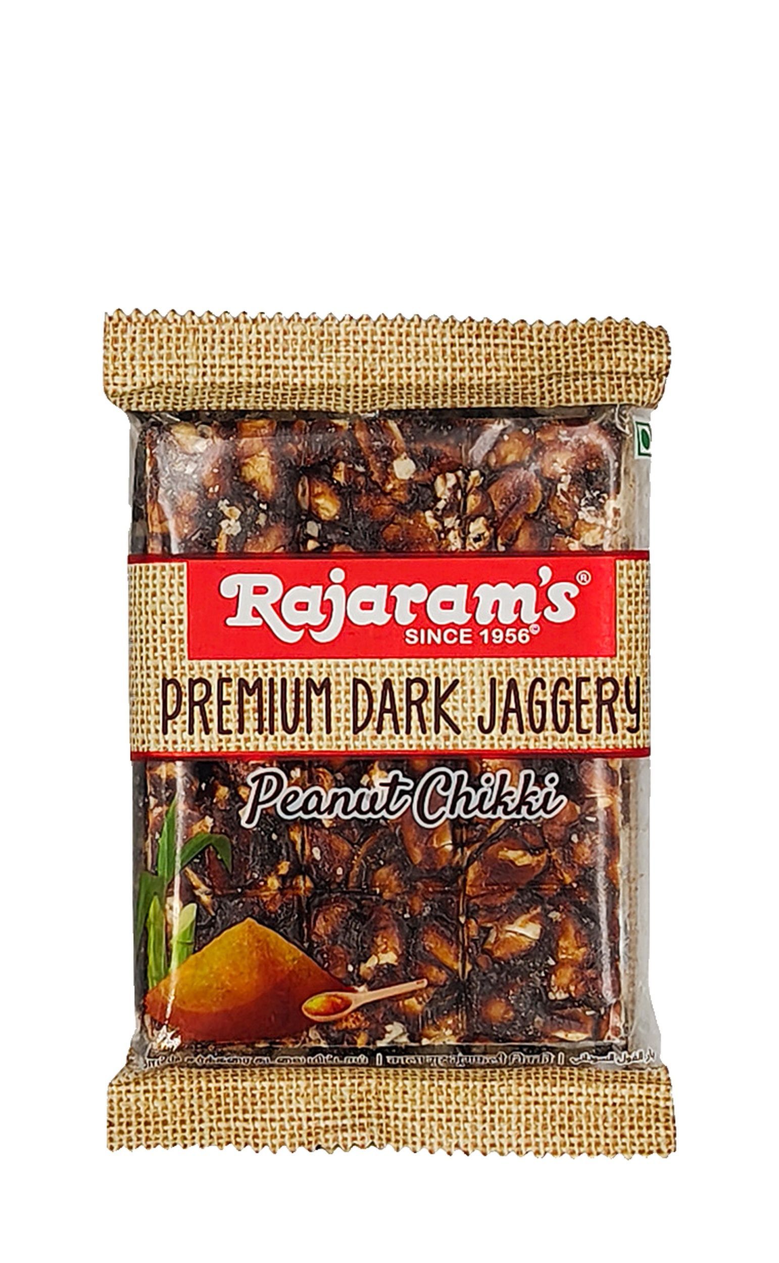 Rajaram's Premium Dark Jaggery Peanut Chikki, 100g
