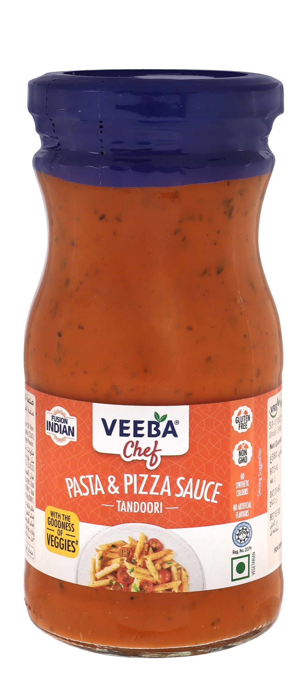 Veeba Chef Tandoori Pasta & Pizza Sauce - vegetarian, gluten free, GMO free, 380g
