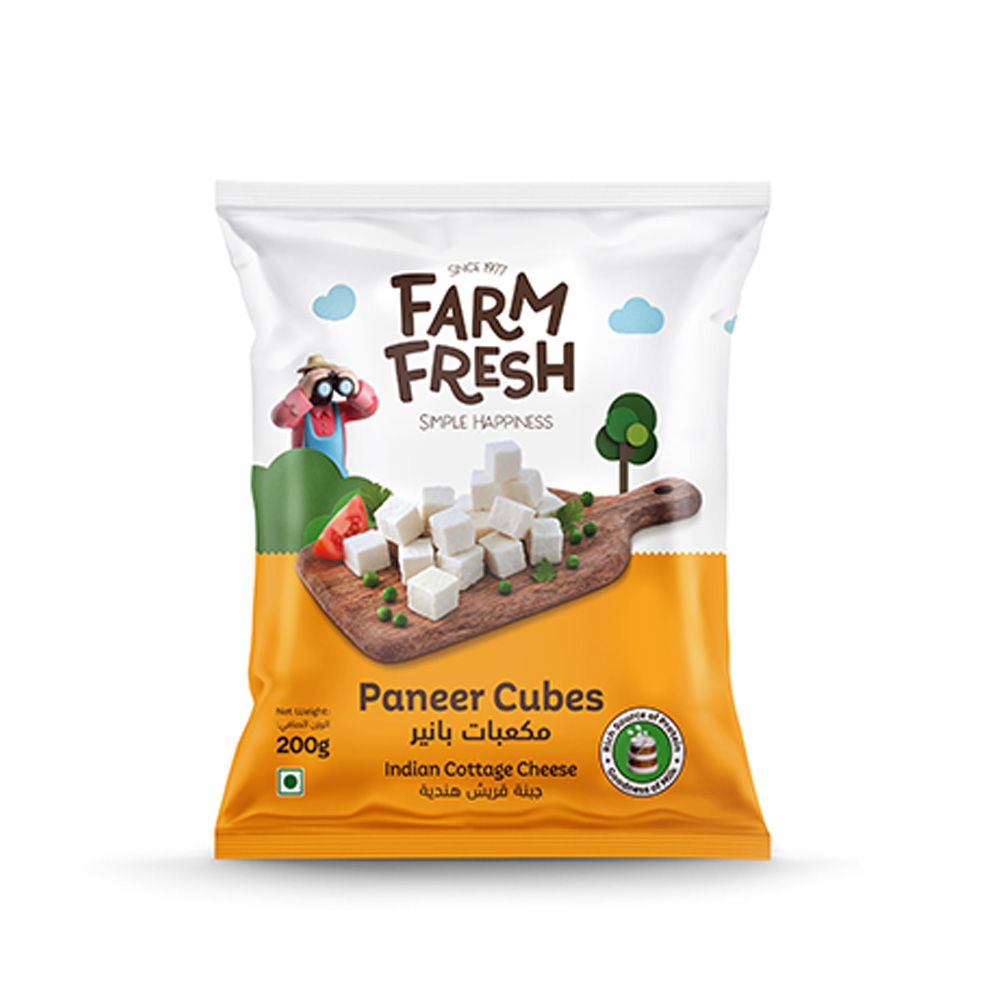 Farm Fresh Frozen Paneer Cubes, 200g
