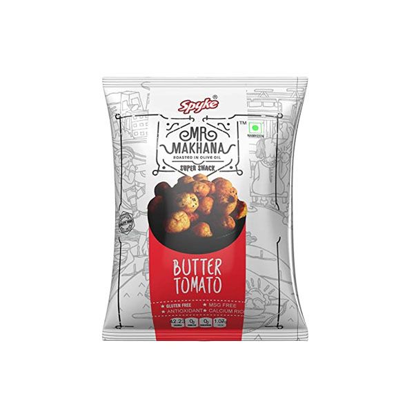 Mr. Makhana Gluten-Free Butter Tomato Popped Lotus Seeds, 75g