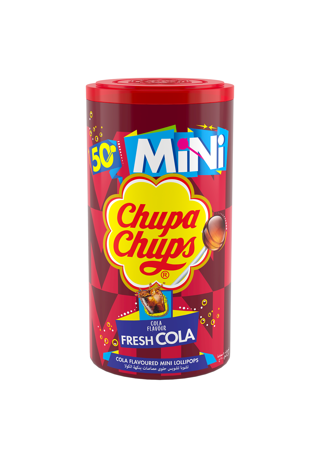 Chupa Chups Cola Flavoured Mini Lollipops Tube (50 Pieces), 300g
