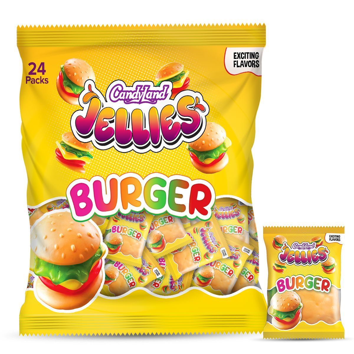 Candyland Burger Jelly Tutty Fruity Pack, 15x14g