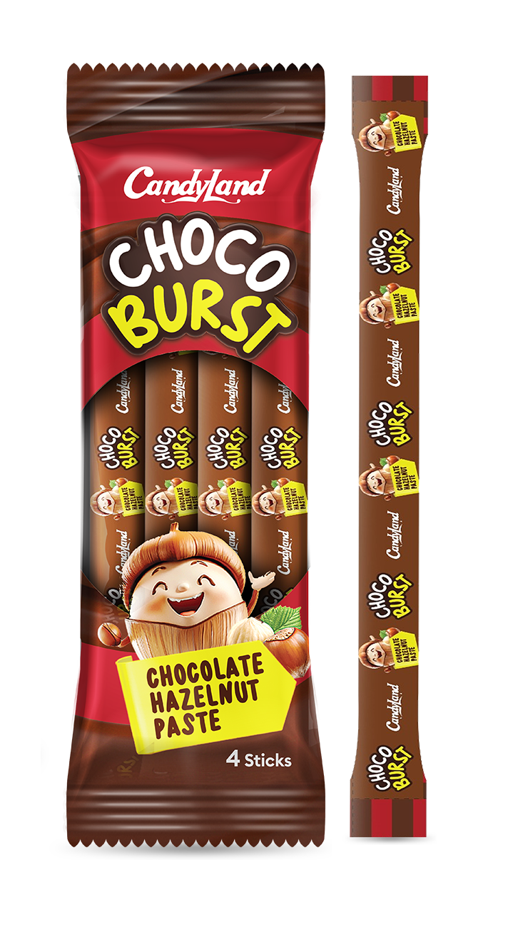 Candyland Choco Burst Chocolate Hazelnut Paste, 4 Sticks