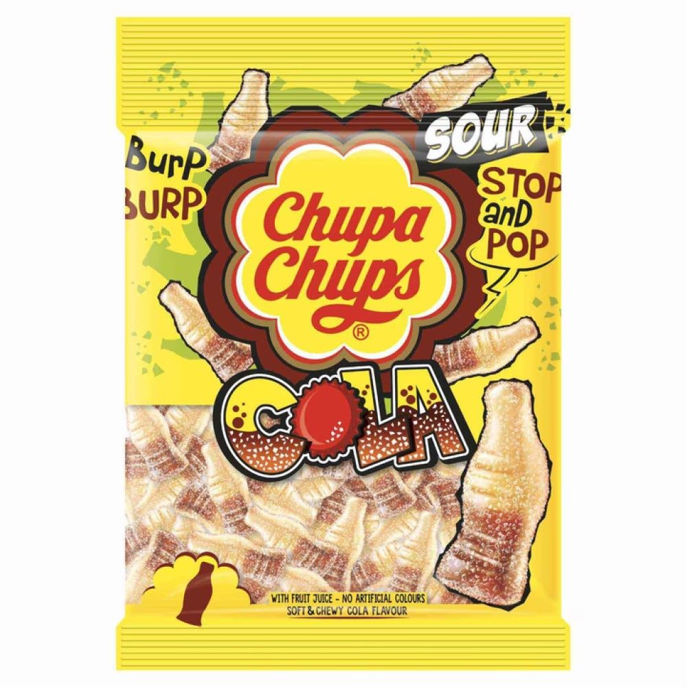 Chupa Chups Sour Cola Flavour Chewy Candy, 160g