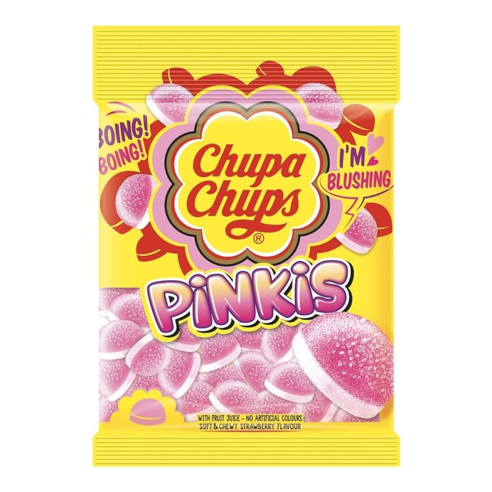 Chupa Chups Pinkis Strawberry Flavour Chewy Candy, 160g