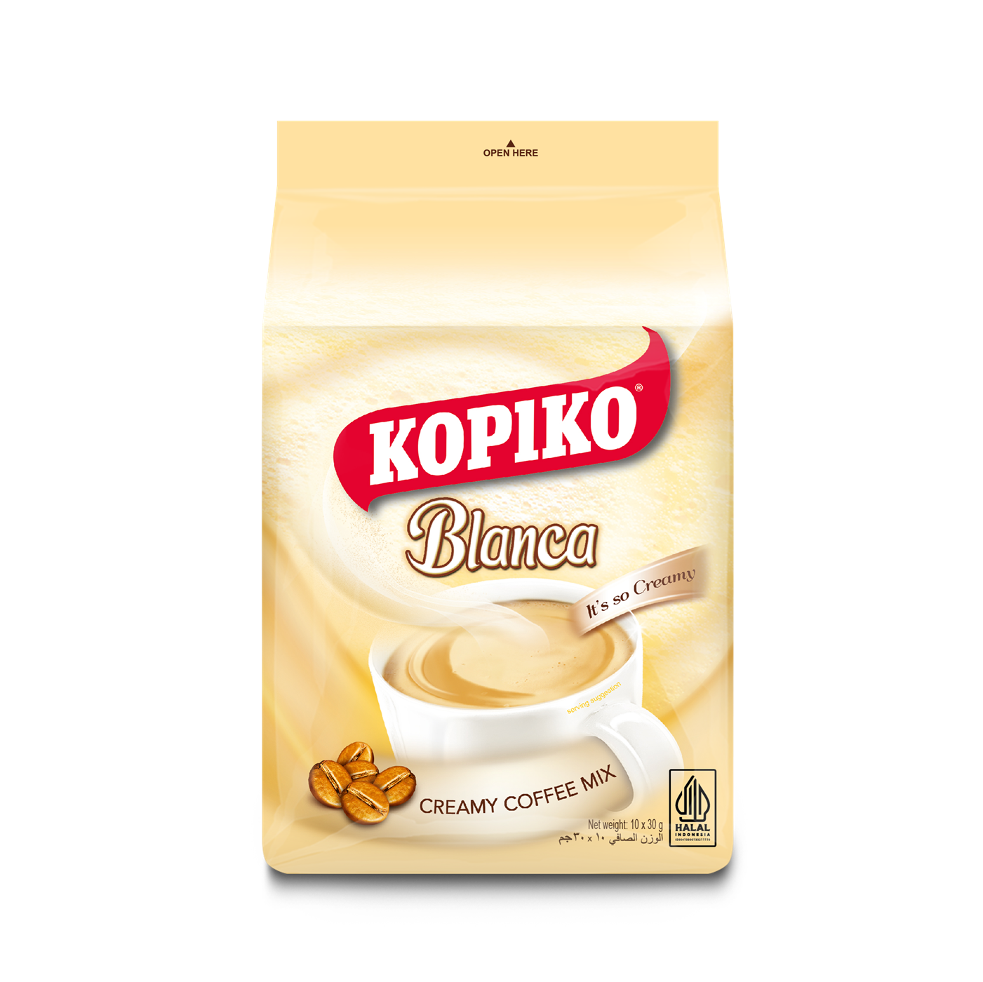 Kopiko Blanca Instant Coffee Mix with Creamy Taste, 10x30g