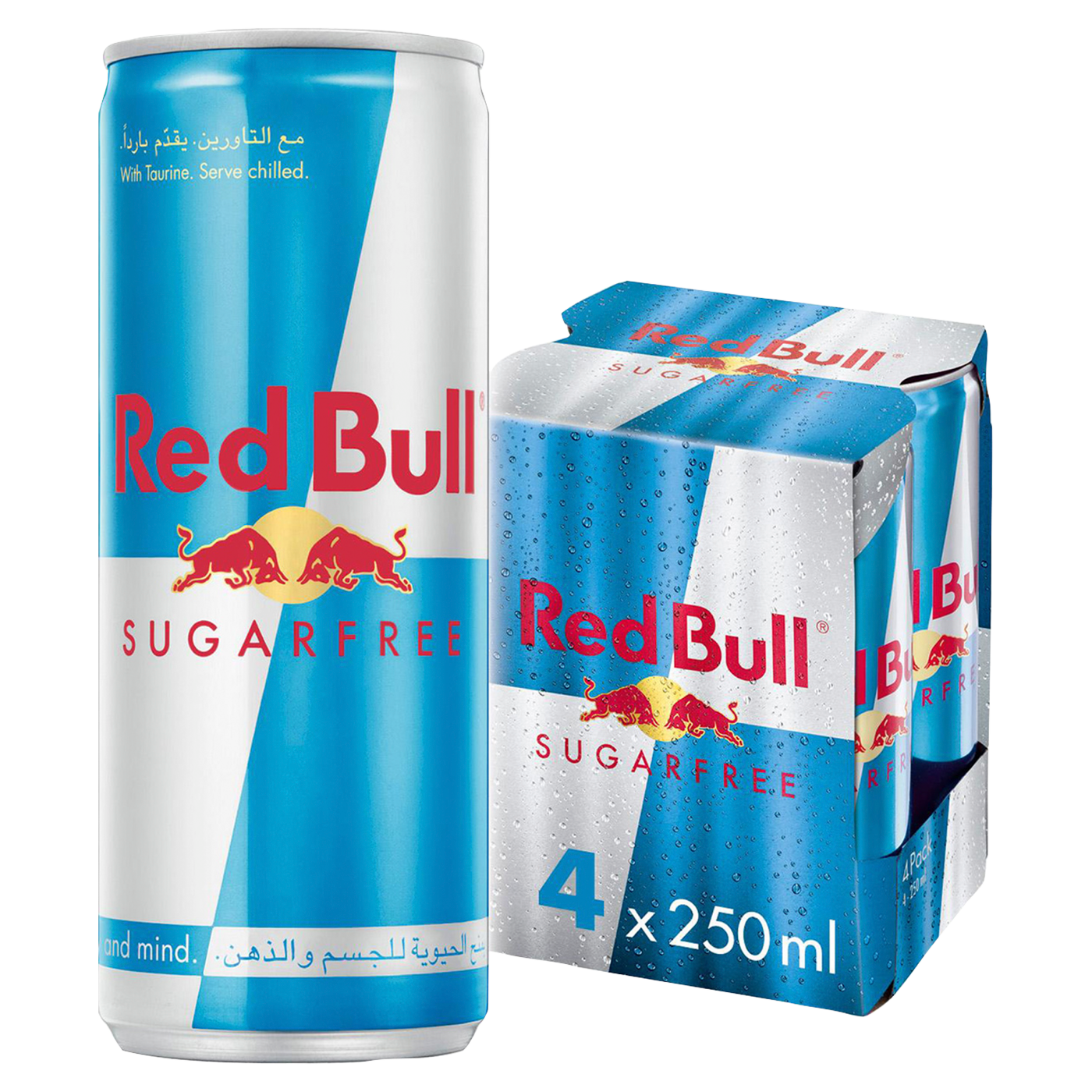 Red Bull Energy Drink Sugar Free, 4x250ml