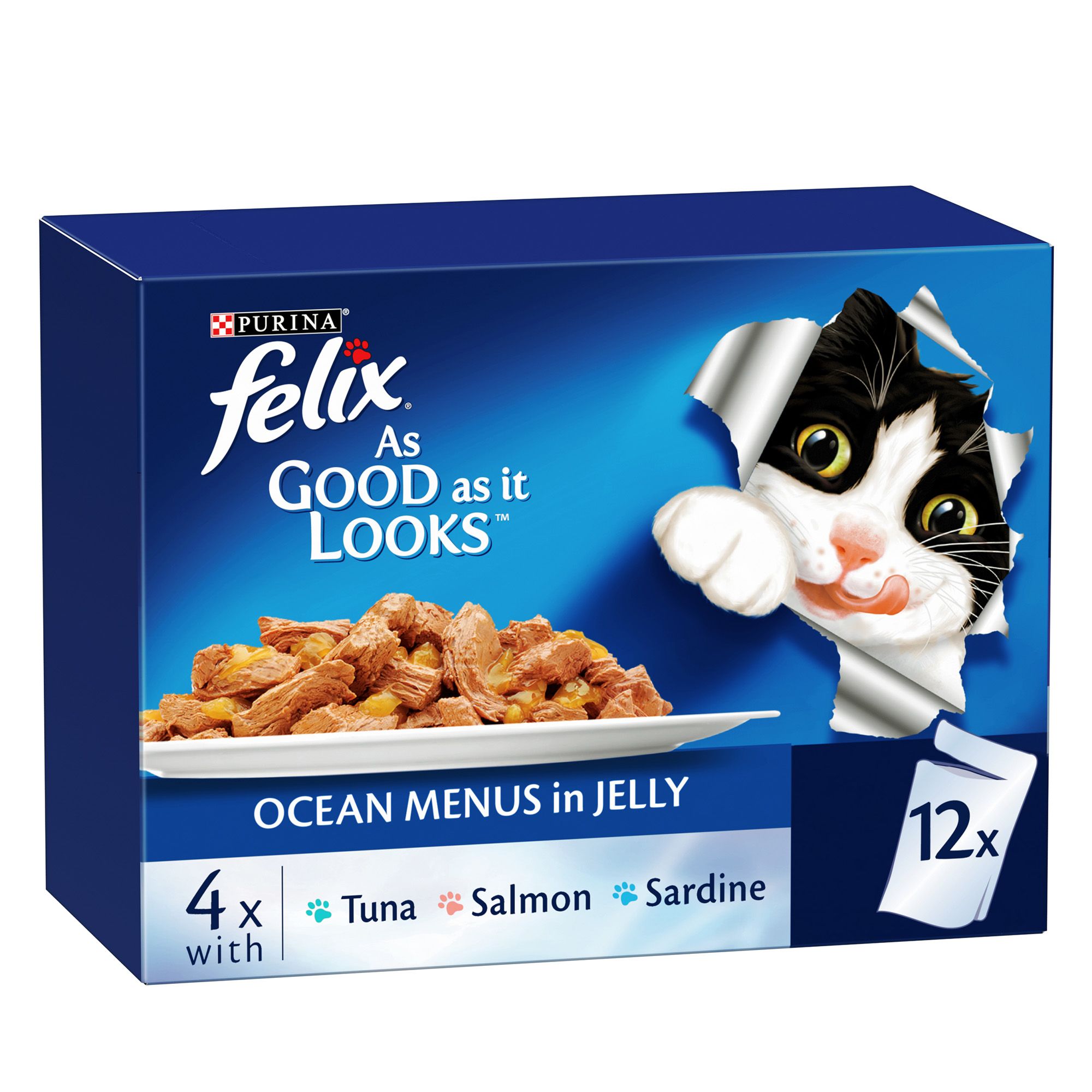 Felix As Good As It Looks Ocean Menu Adult Wet Cat Food, 12x85g